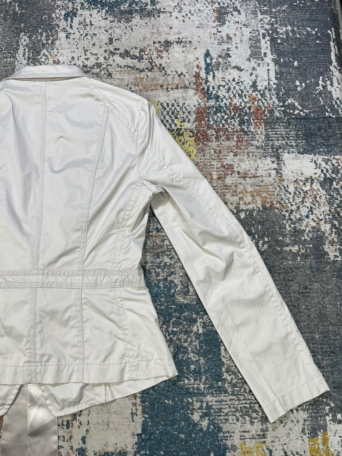 ATSURO TAYAMA Atsuro Tayama Cream Belt Tie Waist Blazer Size M / US 6-8 / IT 42-44 - 6 Thumbnail
