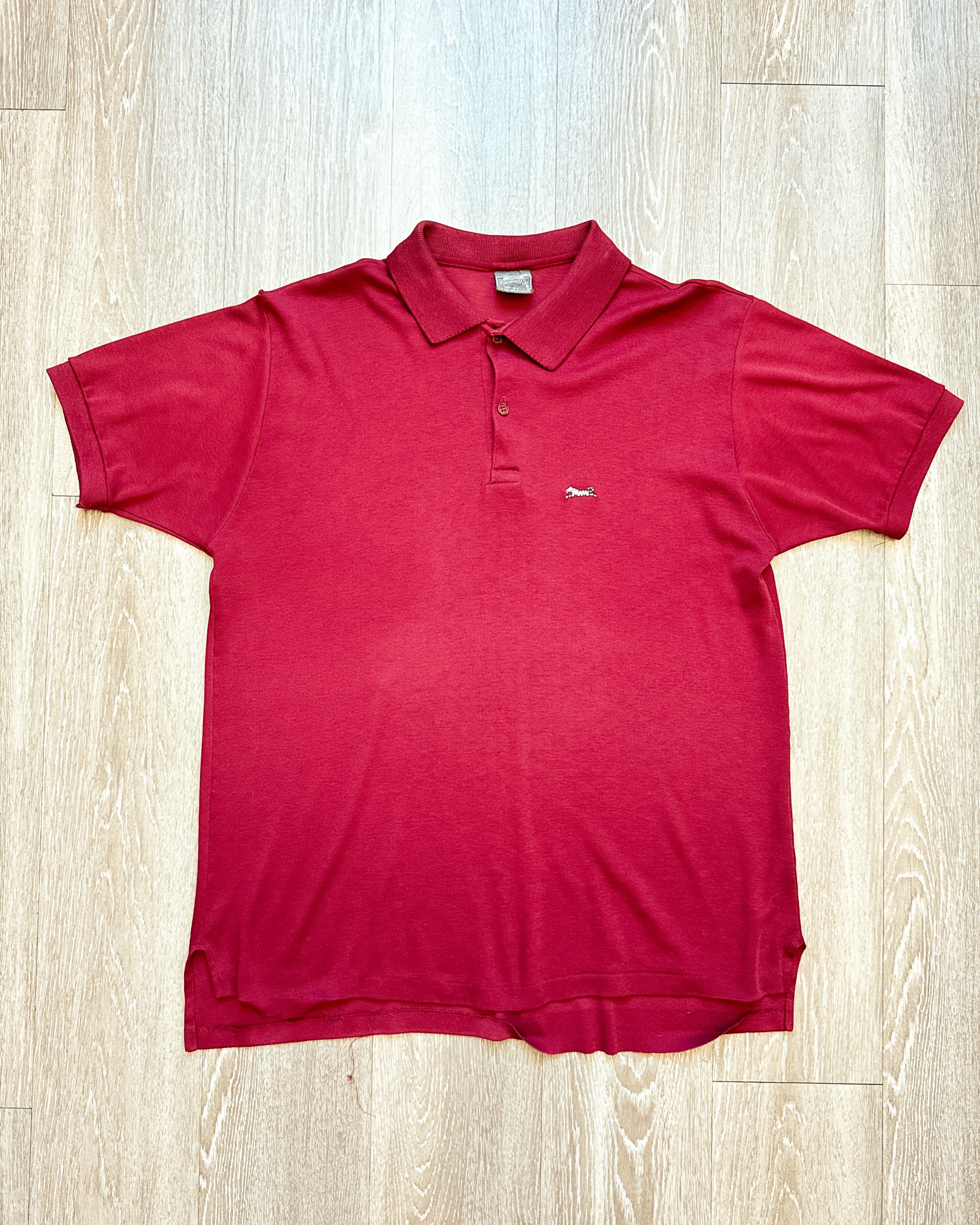 Le TIGRE Vintage 1980s Le Tigre Polo Shirt Burgundy Red Men's XL Size US XL / EU 56 / 4 - 1 Thumbnail