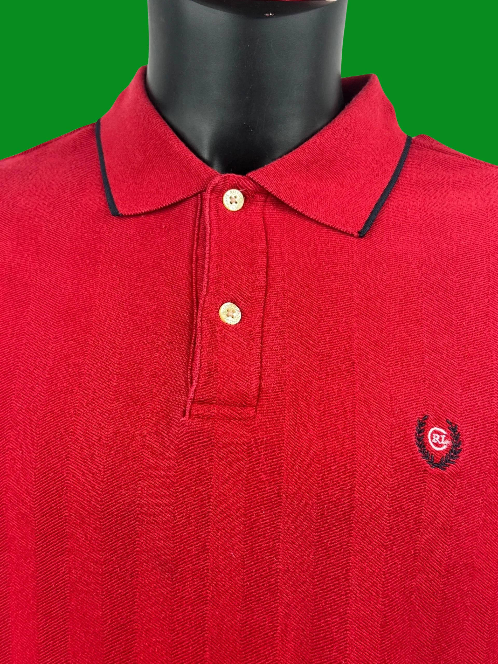 Polo Ralph Lauren VTG Chaps Ralph Lauren Red Crest Logo Polo Shirt Dark Trim Size US S / EU 44-46 / 1 - 4 Thumbnail