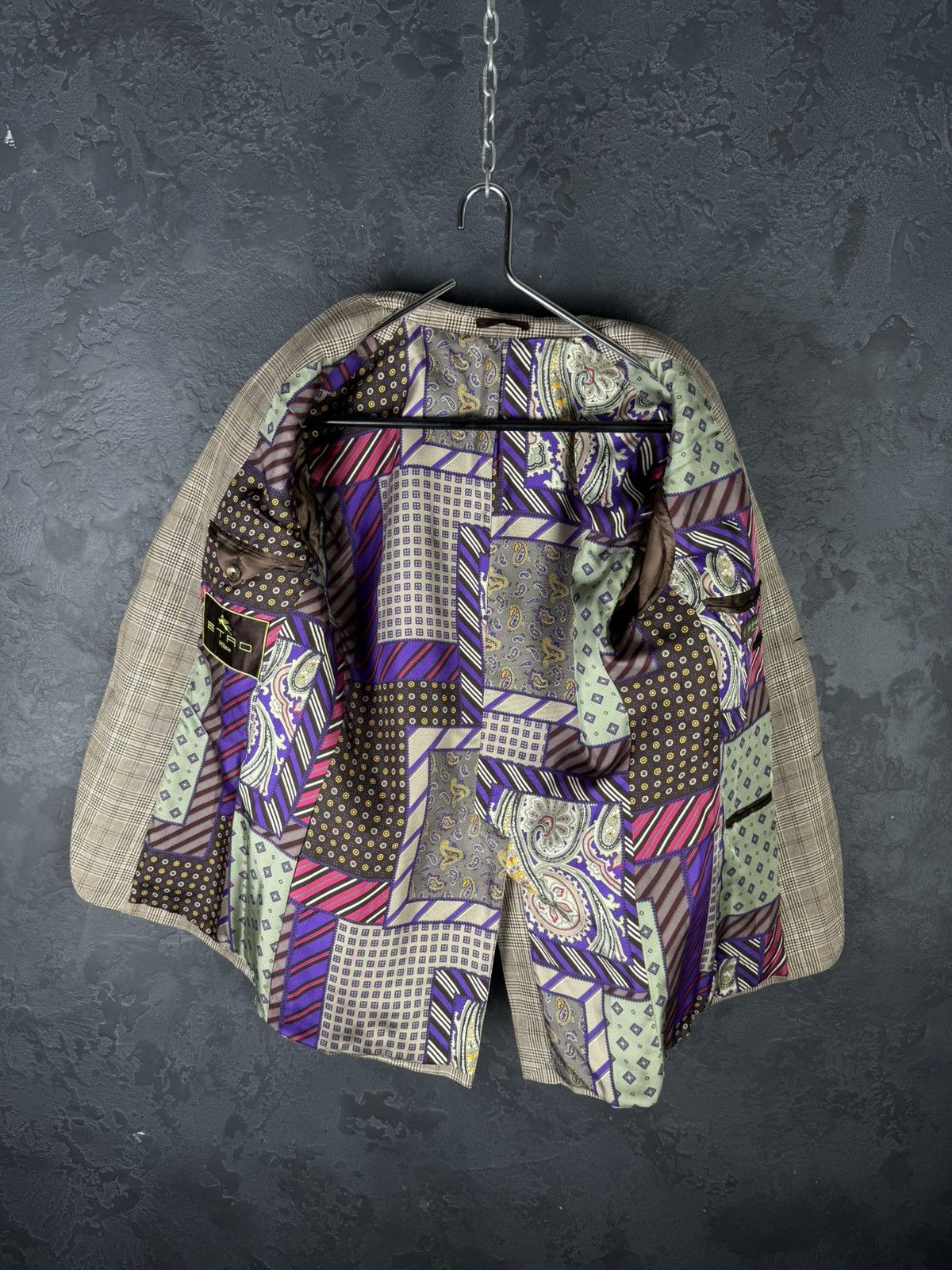Etro ETRO Milano Mens Blazer Jacket Long Plaid Gray Size 46 Size 46R - 7 Thumbnail