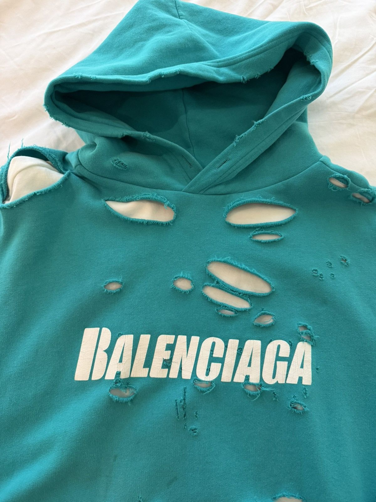 Balenciaga Balenciaga destroyed hoody Size US XL / EU 56 / 4 - 2 Thumbnail