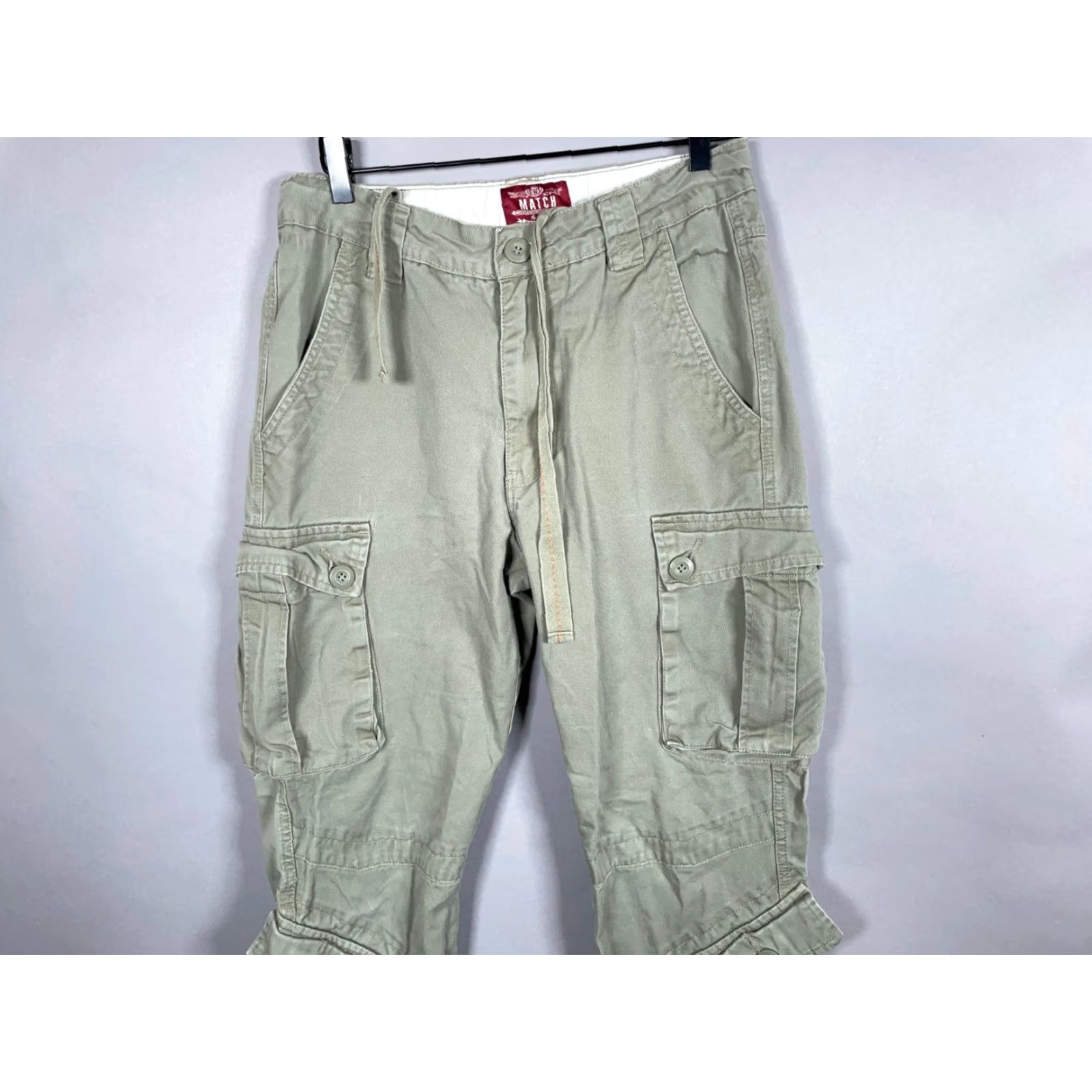 Vintage VINTAGE Matchstick Men's Cargo Pants Casual Workwear Green 30 x 31 Military Style Size US 30 / EU 46 - 4 Thumbnail