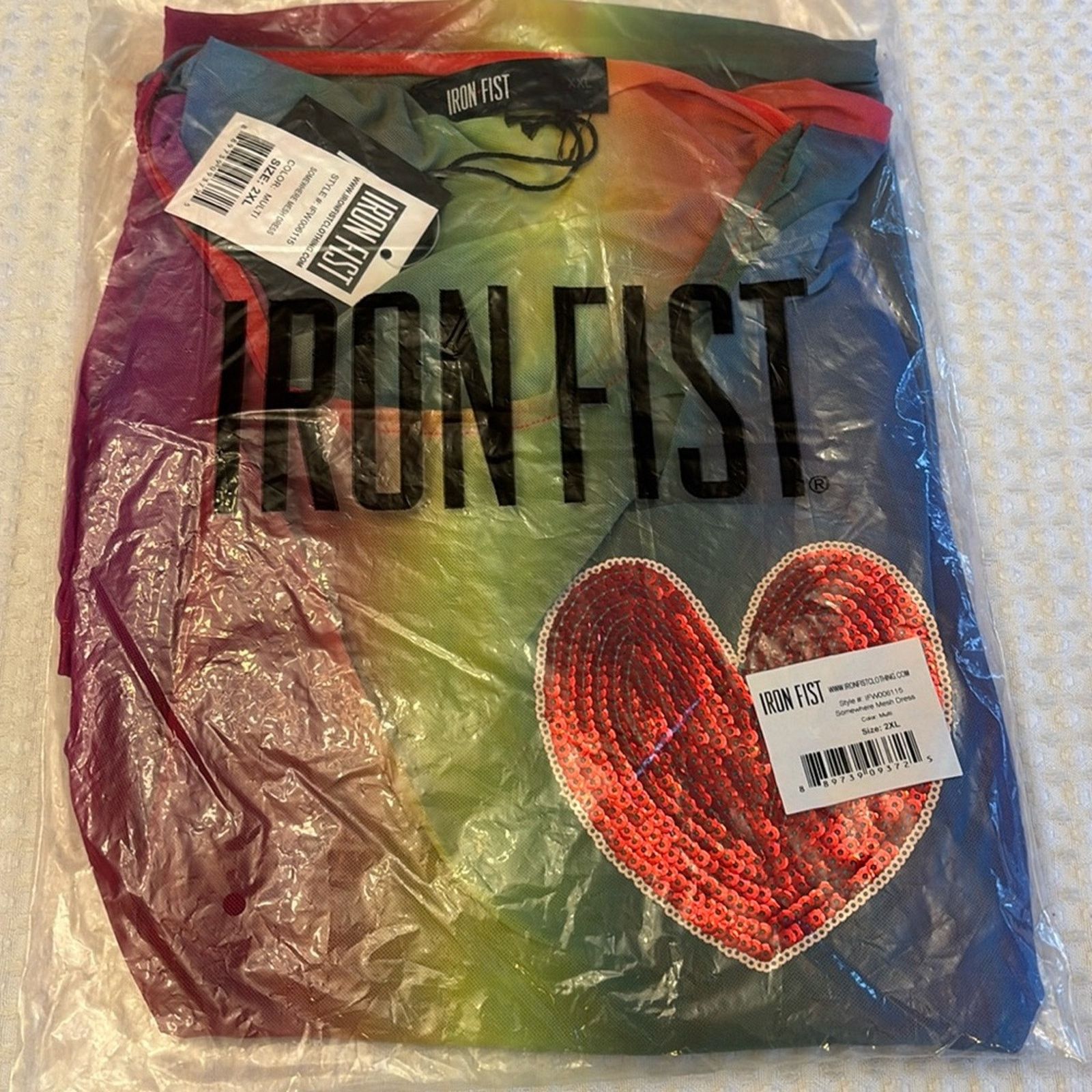 Iron Fist Iron Fist Somewhere Rainbow Sheer Mesh Mini Dress Sequin 2XL Size XXL / US 16-18 / IT 52-54 - 2 Thumbnail
