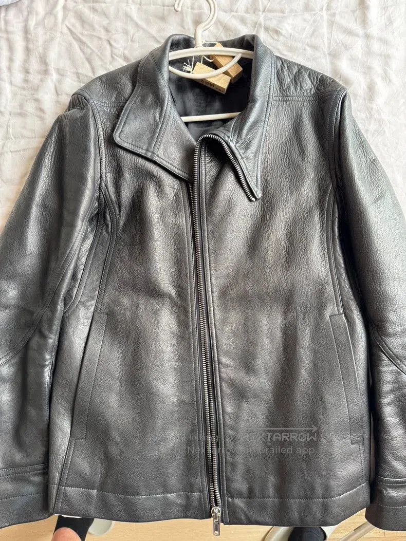 Rick Owens Rick Owens Black Leather Jacket with Asymmetrical Zipper. Size US L / EU 52-54 / 3 - 1 Thumbnail