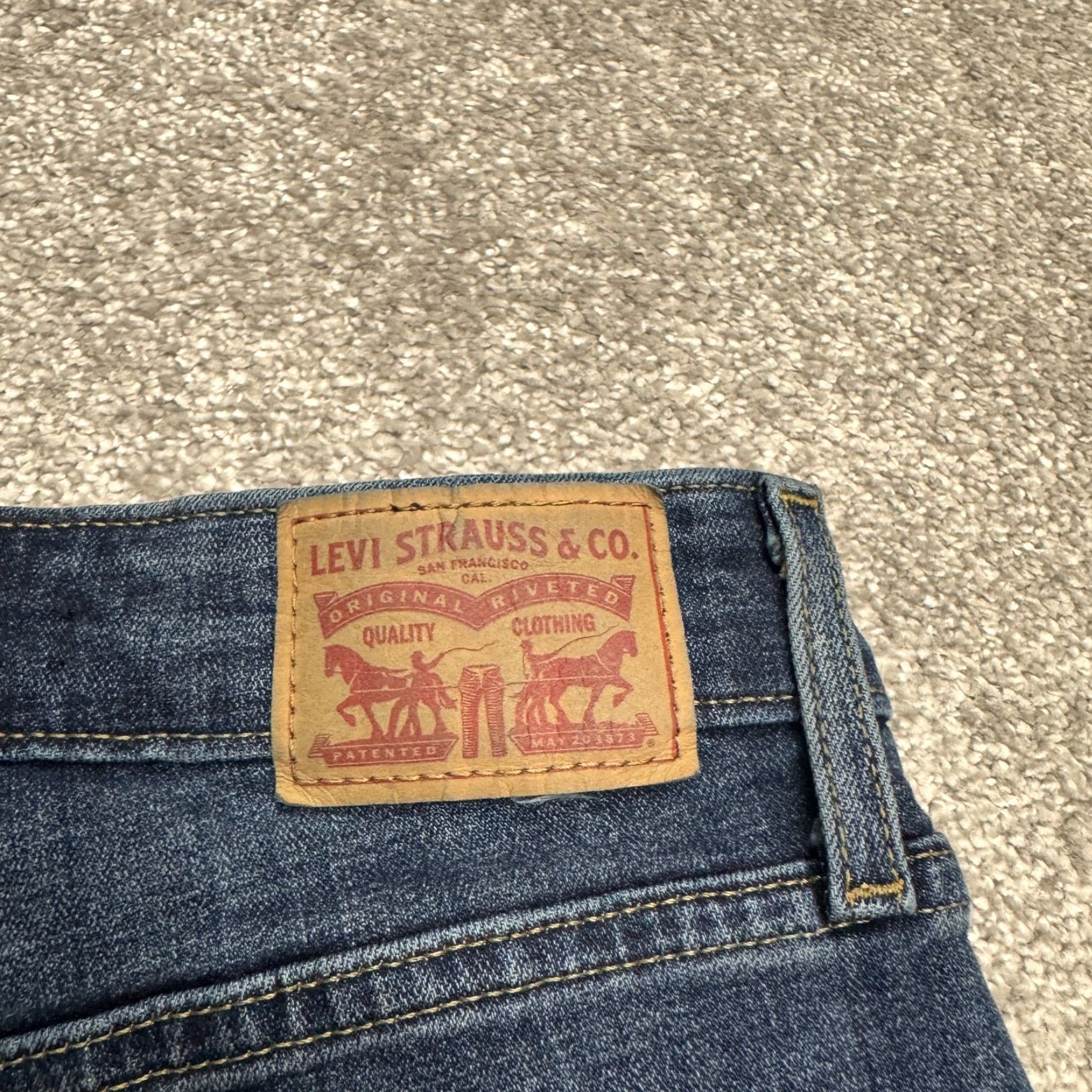 Levi's Levi's 712 High Rise Skinny Jeans Womens 25 Blue Dark Wash Casual Stretch Size 42" / US 20 - 5 Thumbnail