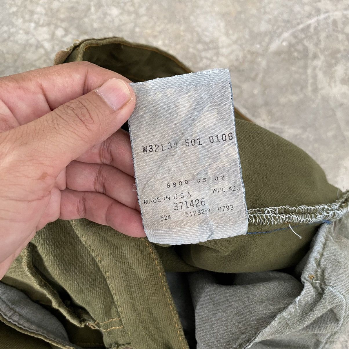 Levi's Vintage Levis 501 Faded Green Overdyed Distressed Jeans Size US 31 - 17 Thumbnail