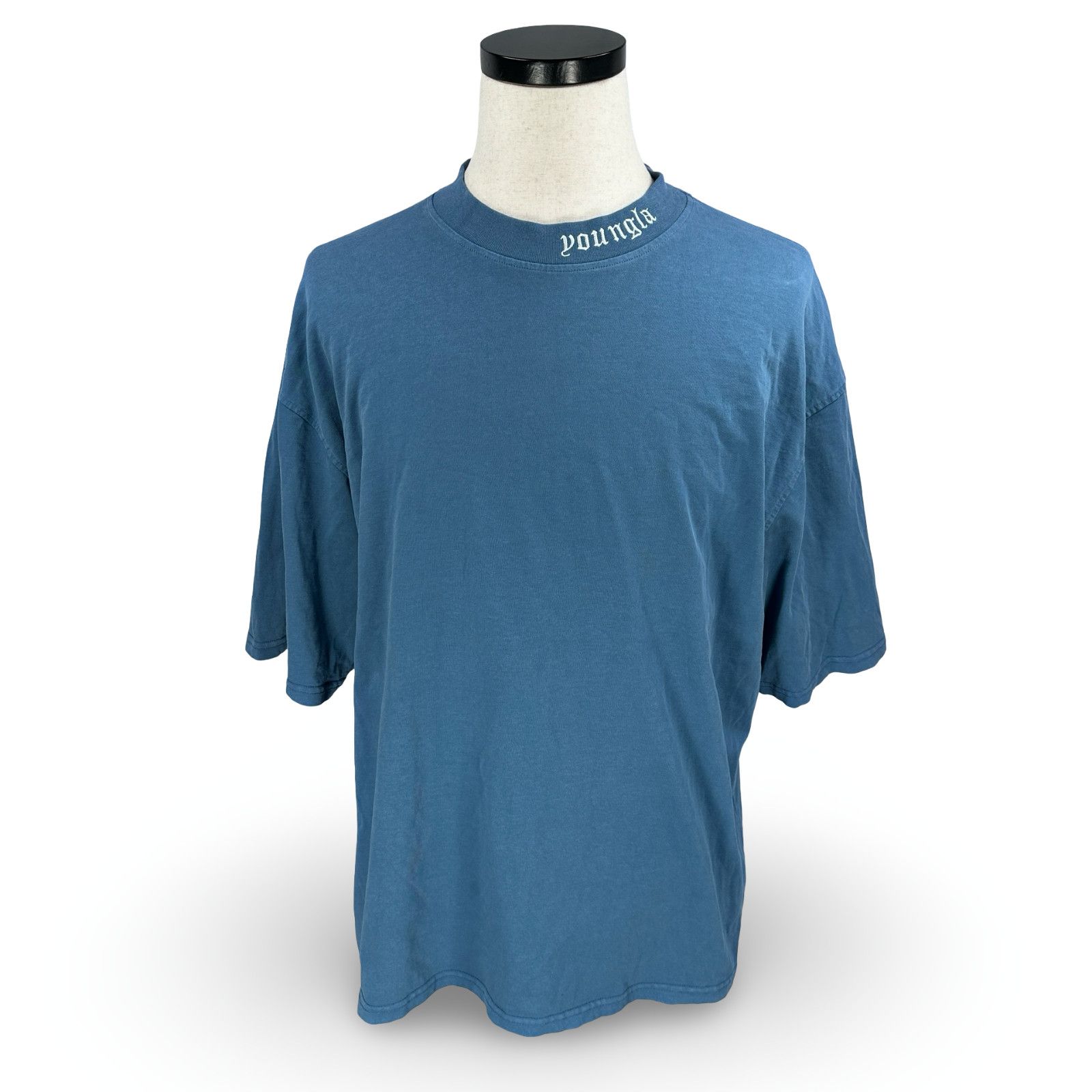 Young Thug YoungLA Roman Tee T-Shirt Mens XL Blue Cotton Embroidered Size US XL / EU 56 / 4 - 1 Thumbnail