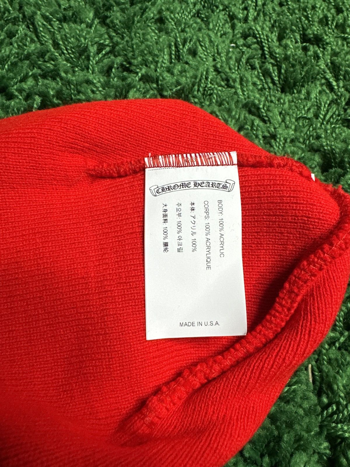 Chrome Hearts Chrome Hearts Red Beanie Size ONE SIZE - 3 Thumbnail