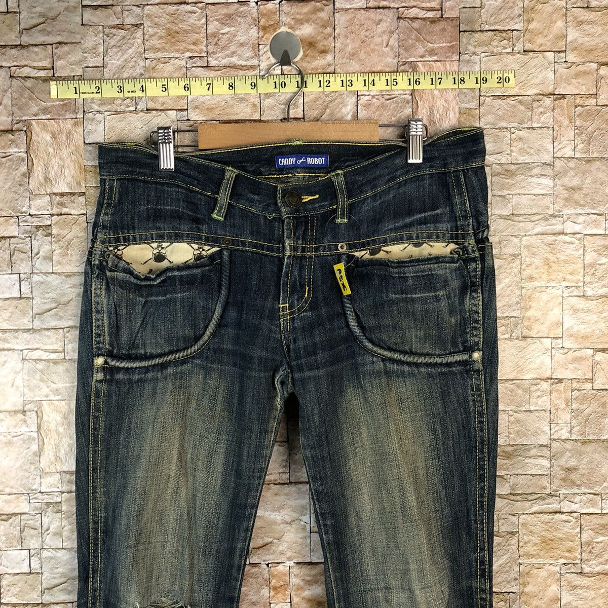 Japanese Brand Candy Robot Blue Distressed Denim Pants #A1125 Size 32" / US 10 / IT 46 - 4 Thumbnail