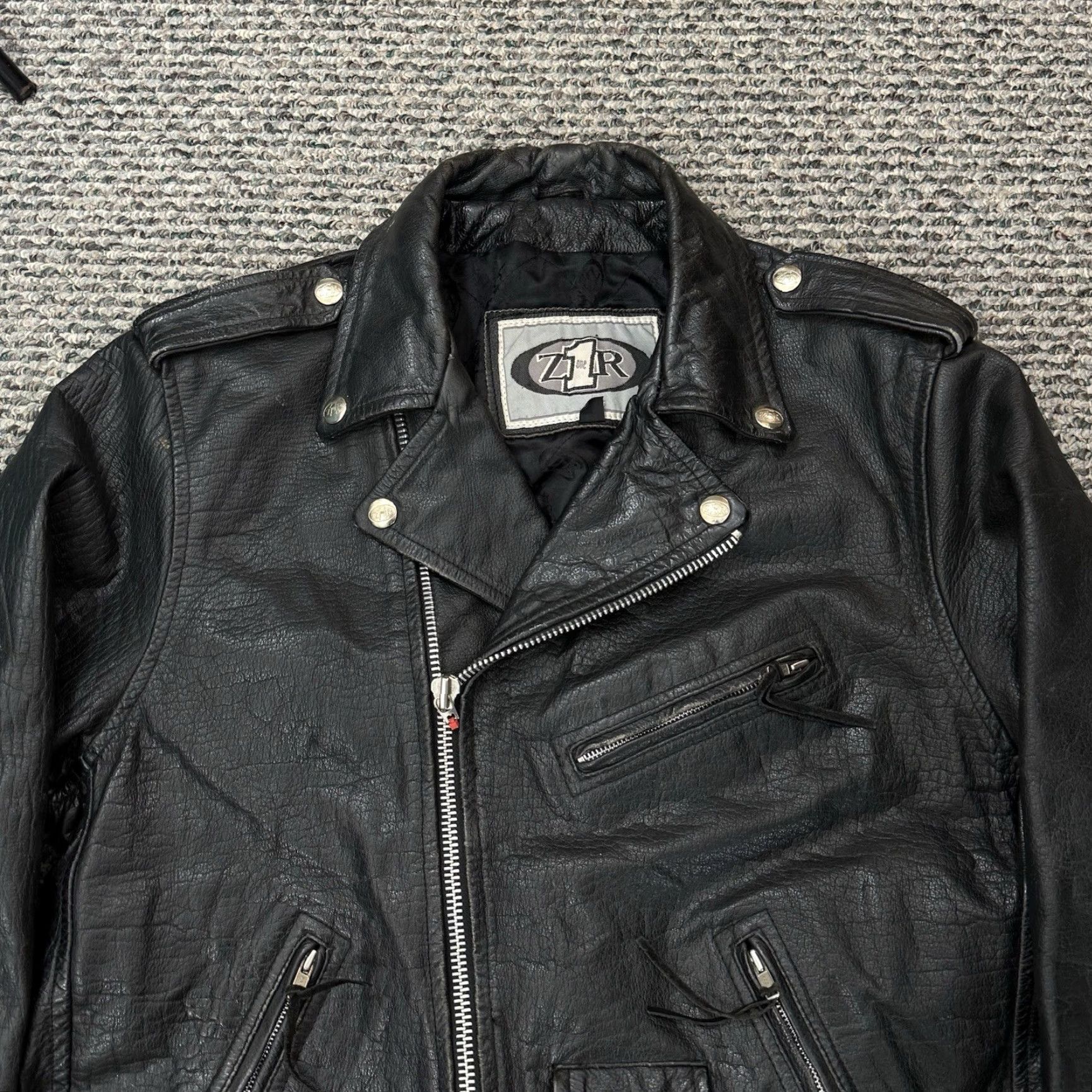 Vintage VINTAGE Z1R Jacket Men’s 48 Black Leather Motorcycle Biker 90s D Pocket Outdoor Size US M / EU 48-50 / 2 - 3 Thumbnail