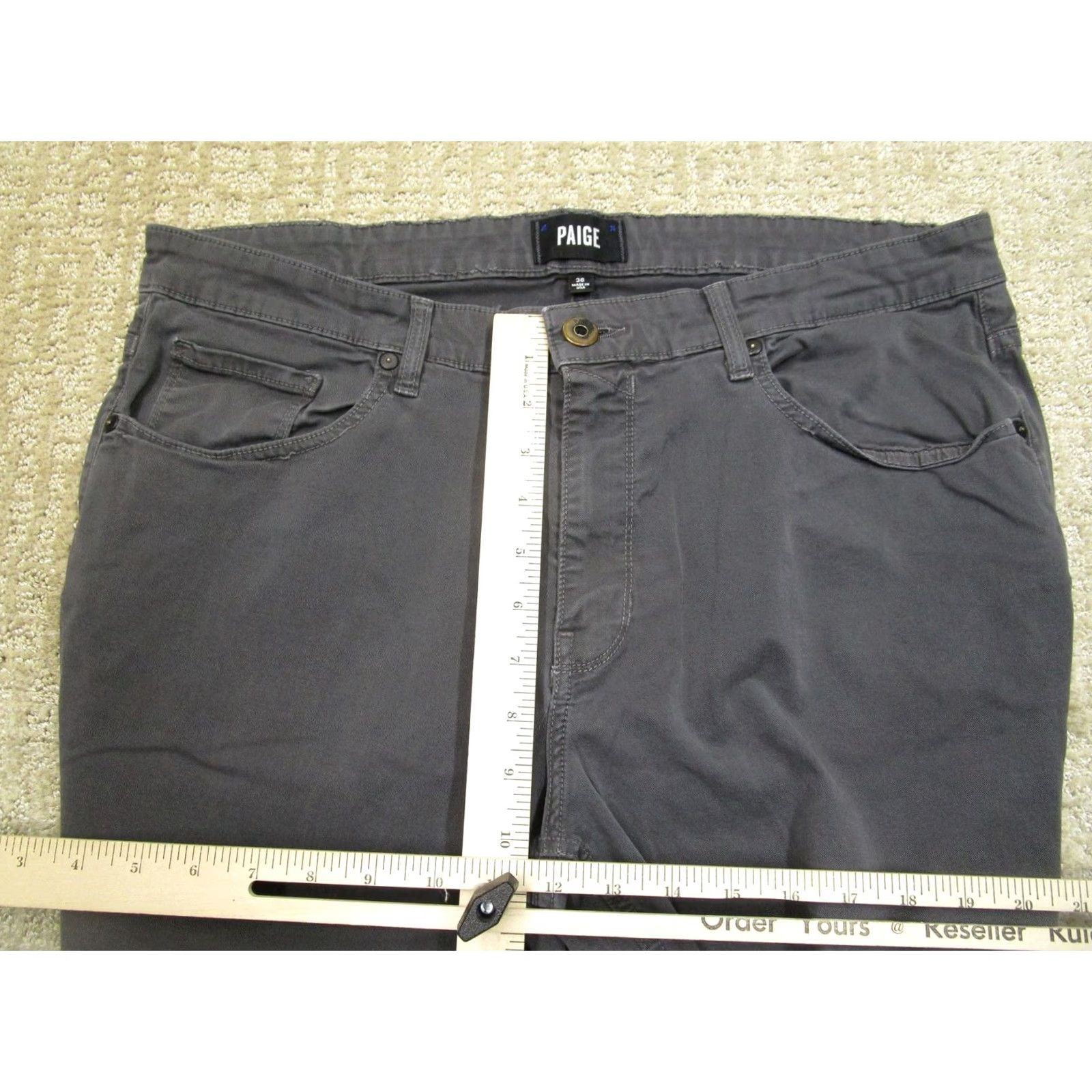 Paige PAIGE Gray Chino Pants Men 36 Straight Regular Rise 10-12 In 5-Pocket Cotton Twill USA Made Size US 36 / EU 52 - 6 Thumbnail