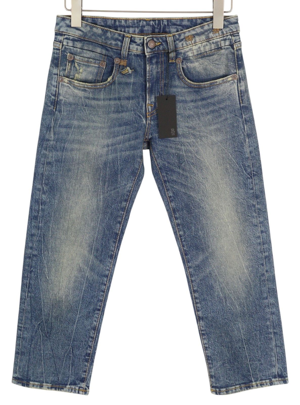 R13 BOY STRAIGHT 26 Ankle Cropped Washed Blue Kelly 84488 Size 26" / US 2 / IT 38 - 2 Thumbnail