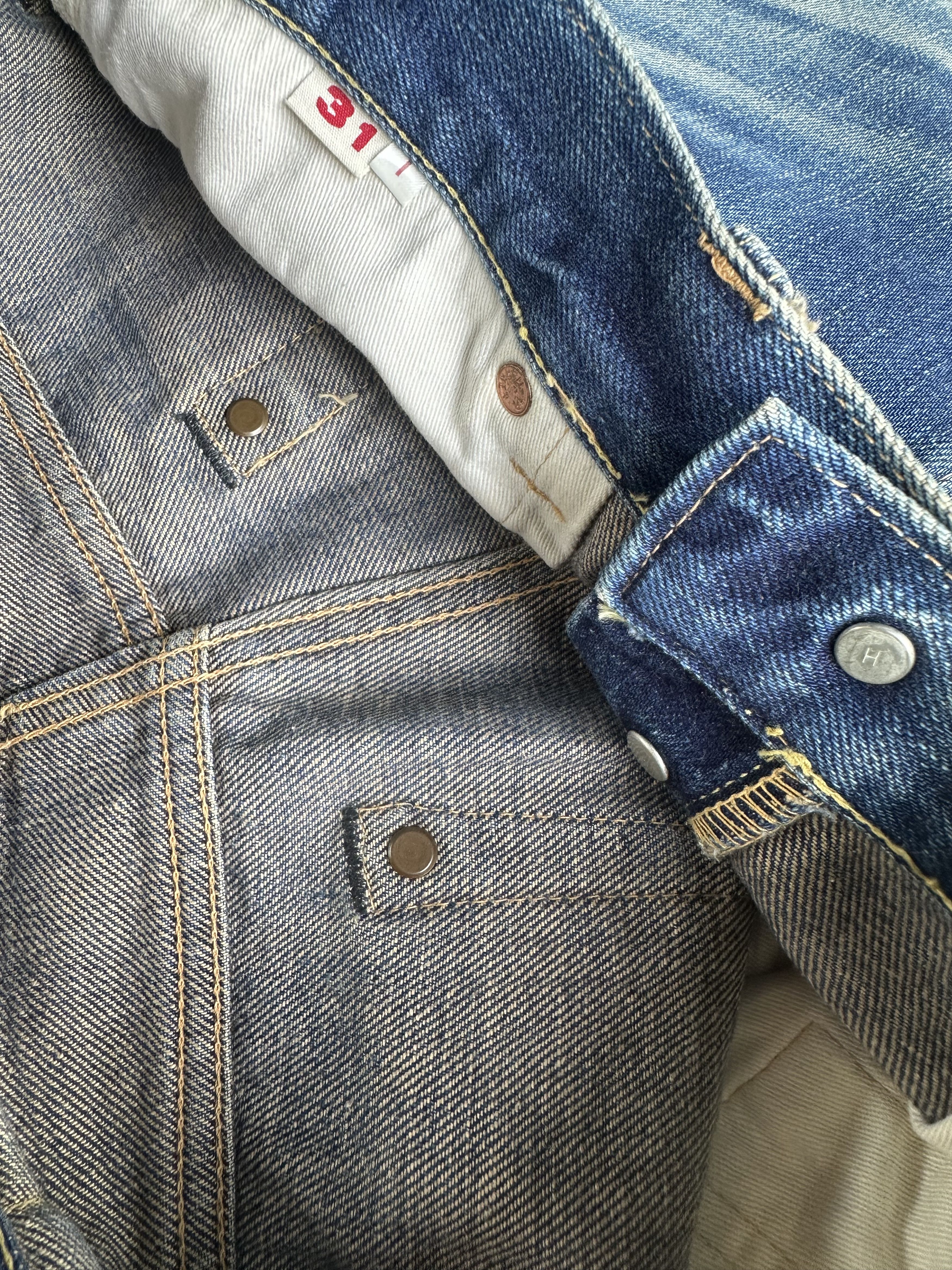 Warehouse Vintage Japanese Brand HR Market Distressed Selvedge Jeans Size US 31 - 18 Thumbnail