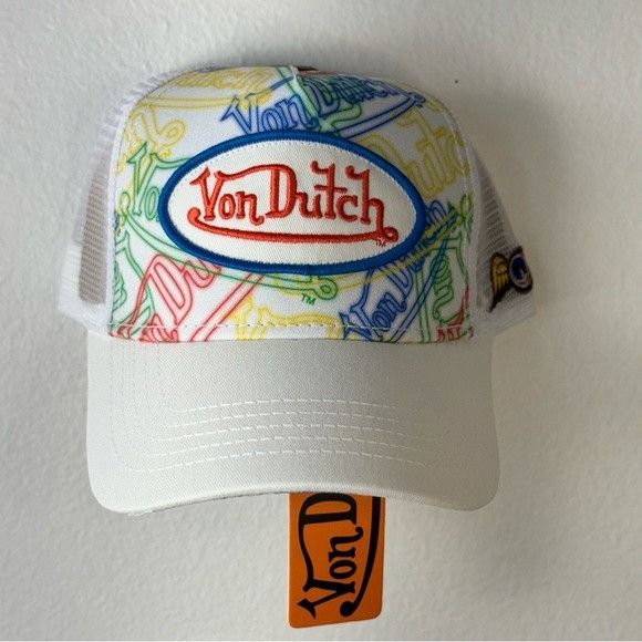 Other NWT VON DUTCH NEON LOGO WHITE TRUCKER HAT Size ONE SIZE - 2 Thumbnail