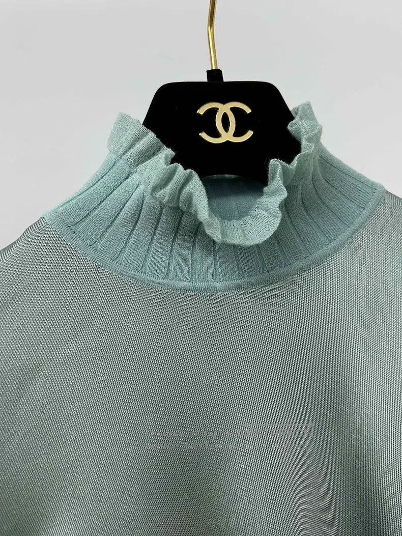 Hermes Hermes Lake Blue Lace Collar Knit Top Size XS / US 0-2 / IT 36-38 - 6 Thumbnail