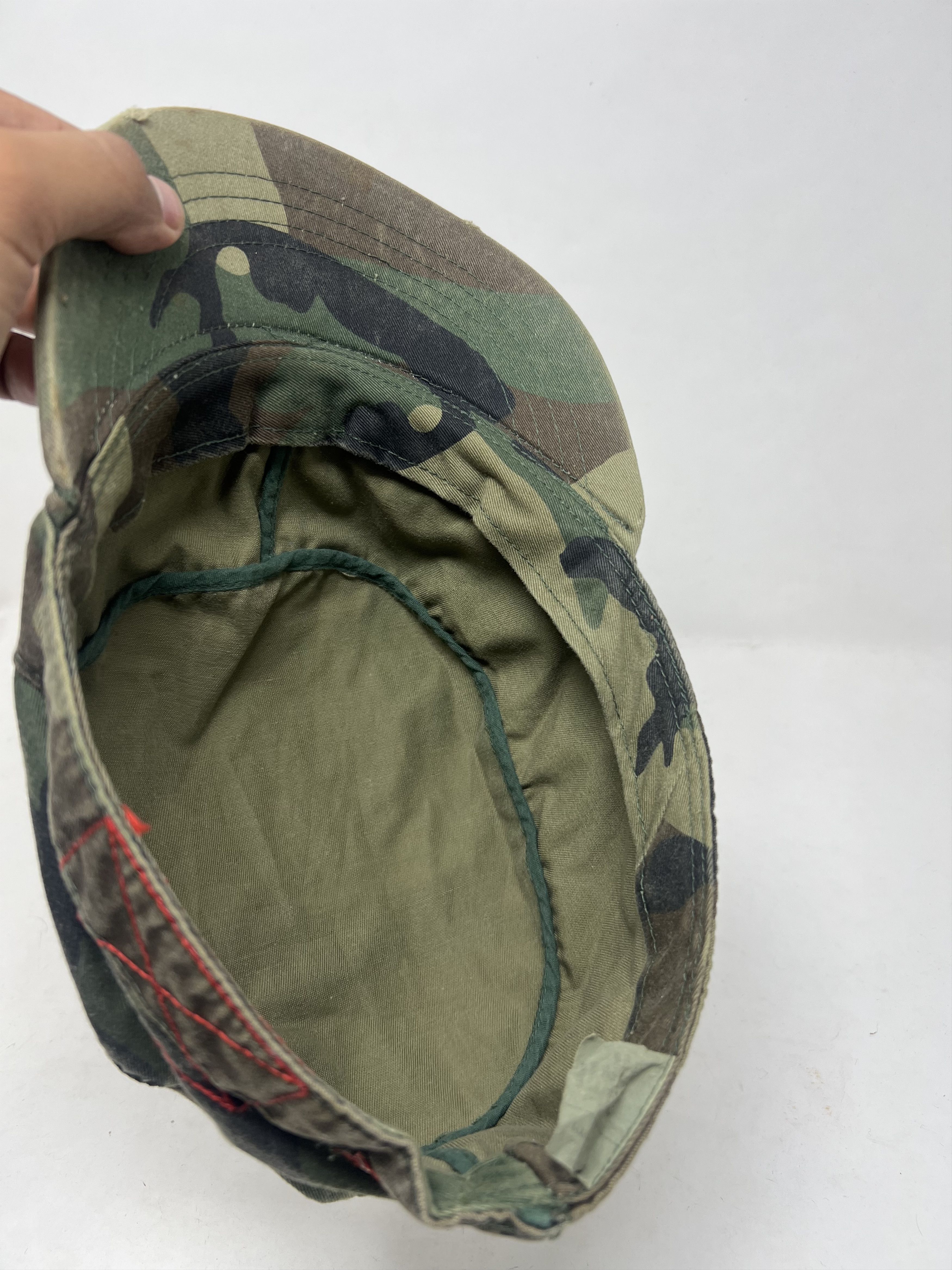 Vintage Vintage Millitary Woodland Distressed Fitted Hat Size ONE SIZE - 8 Thumbnail