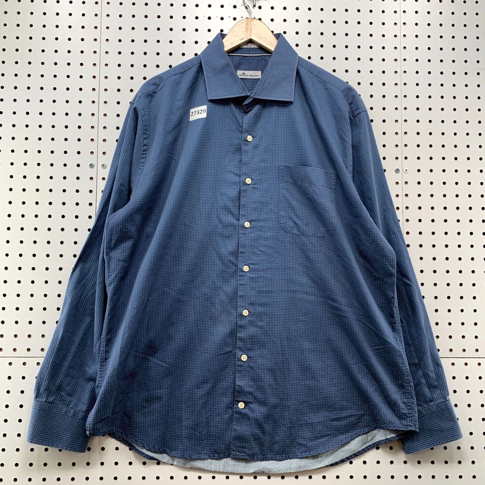 Peter Millar Peter Millar Pocket Button Shirt Blue Long Sleeve Polka Dot Mens XL) Size US XL / EU 56 / 4 - 2 Thumbnail