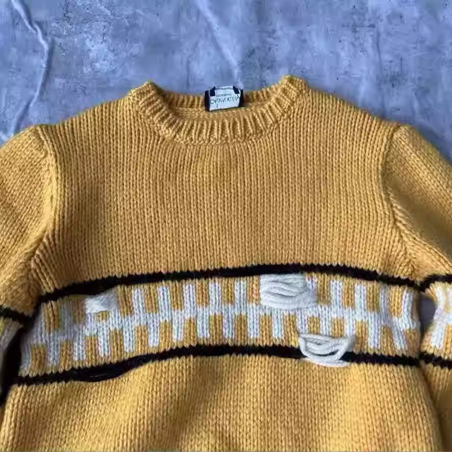 Raf Simons Ck Raf Yellow White Sweater Size US M / EU 48-50 / 2 - 3 Thumbnail