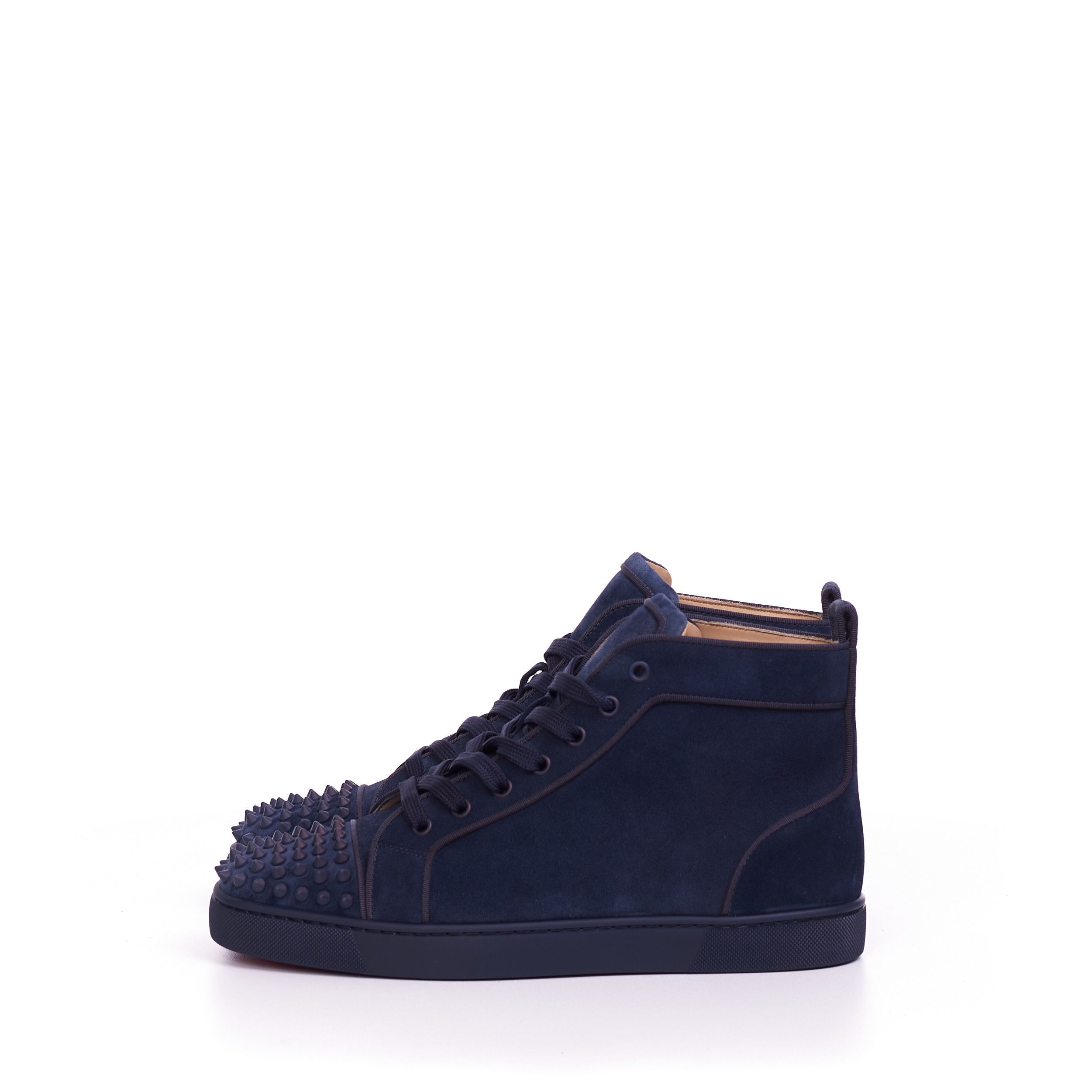 Christian Louboutin Lou Spikes Orlato High Top Sneakers In Veau Velours Size US 8 / EU 41 - 4 Thumbnail