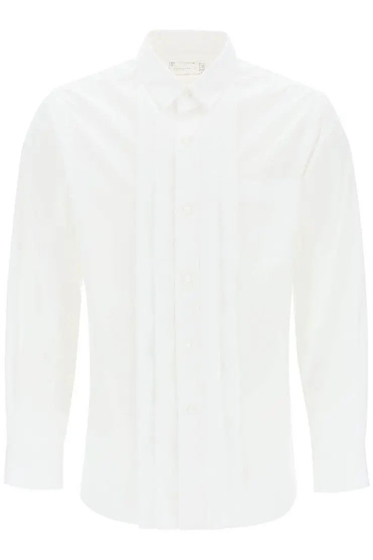 image of Sacai O1S22I1N0324 Layered Shirt In White, Men's (Size Small)