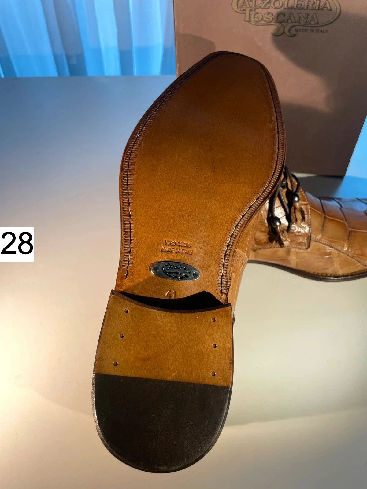 Calzedonia Tuscan Crocodile leather men's shoes Size US 8 / EU 41 - 3 Thumbnail