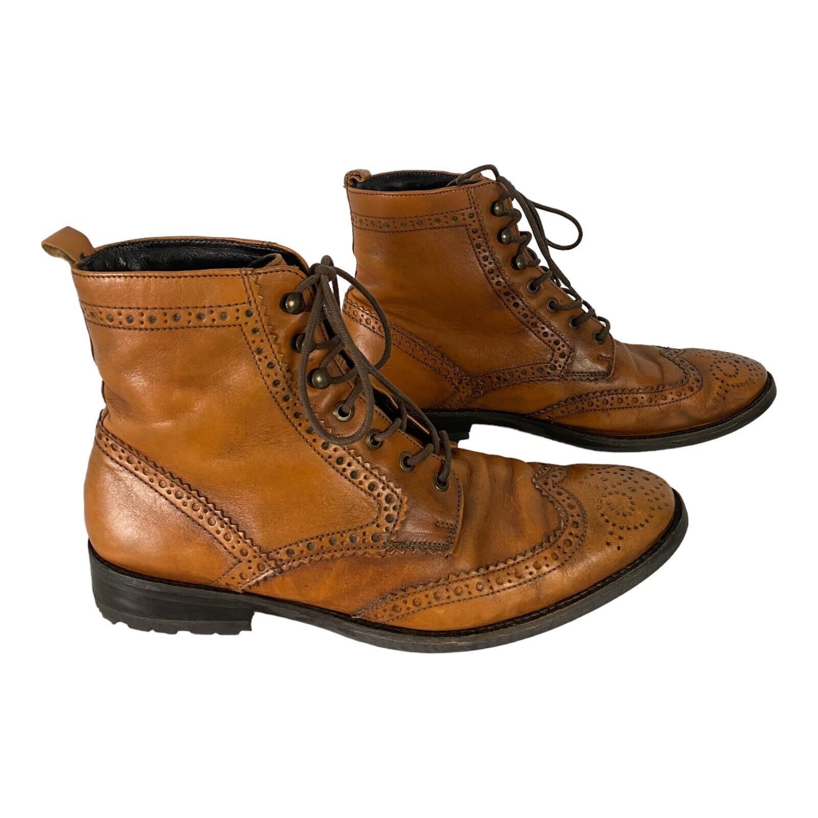 Johnston & Murphy Johnston & Murphy Wingtip Boots Brown Leather Mens 10 Size US 10 / EU 43 - 6 Thumbnail