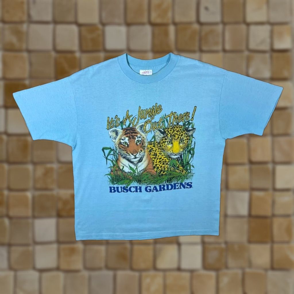 TEE JAYS Vintage 90’s Tee Jays Busch Gardens Souvenir Blue Graphic Print T-Shirt XL Large Mens Tee Size US L / EU 52-54 / 3 - 1 Thumbnail