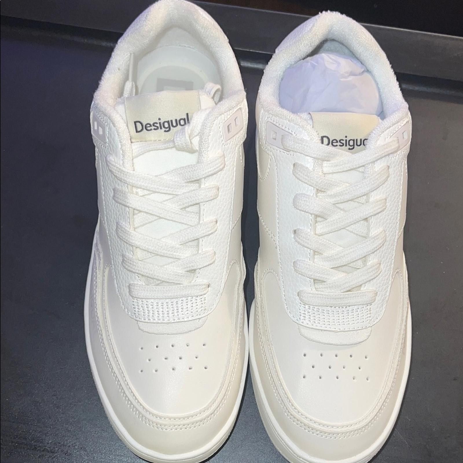 Desigual Desigual Cream Sneakers Size US 8 / IT 38 - 5 Thumbnail