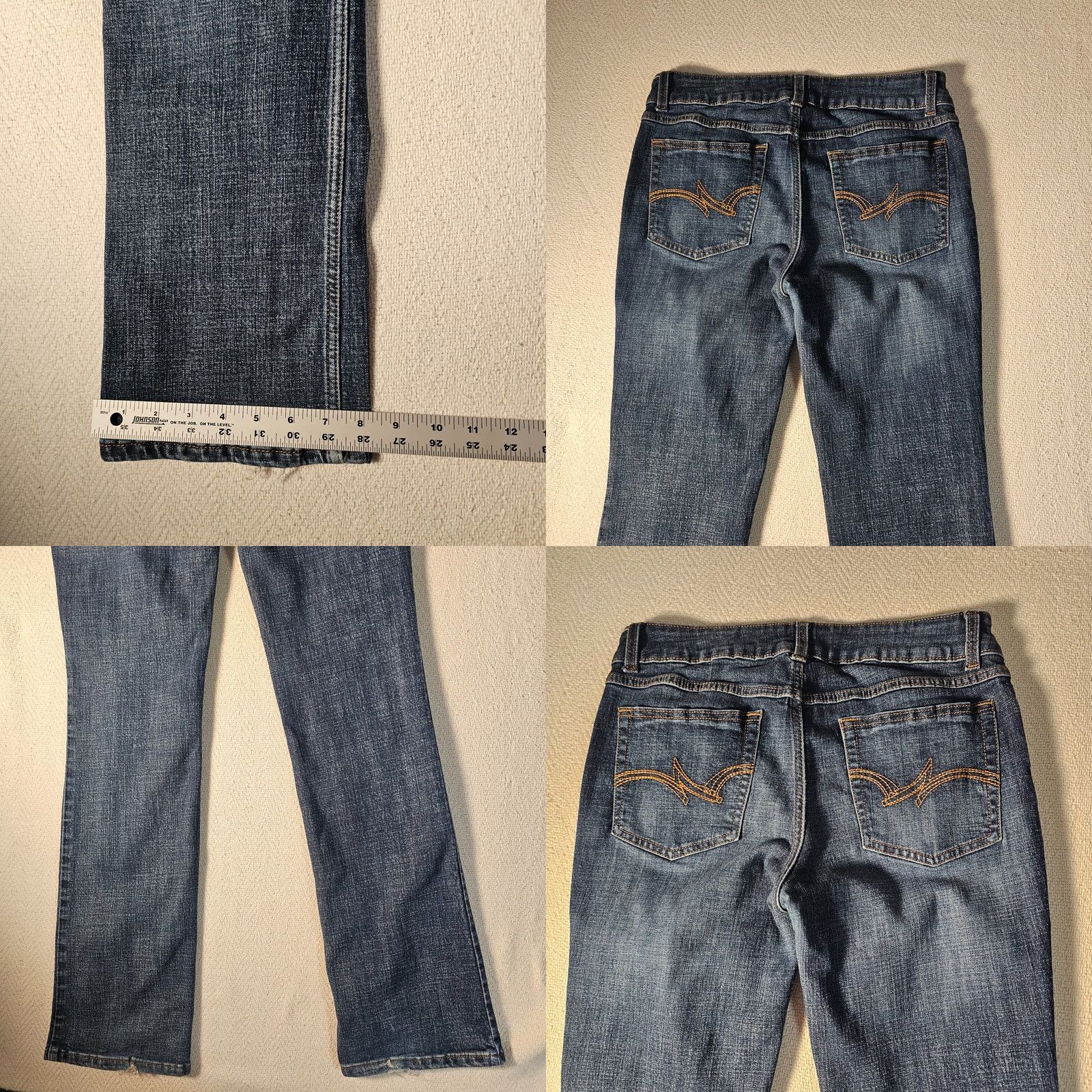 Wrangler Wrangler Jeans Women 9 x 34 Bootcut Dark Wash Embroidered Jeans Western Cowgirl Blue Womens Size 30" / US 8 / IT 44 - 8 Thumbnail