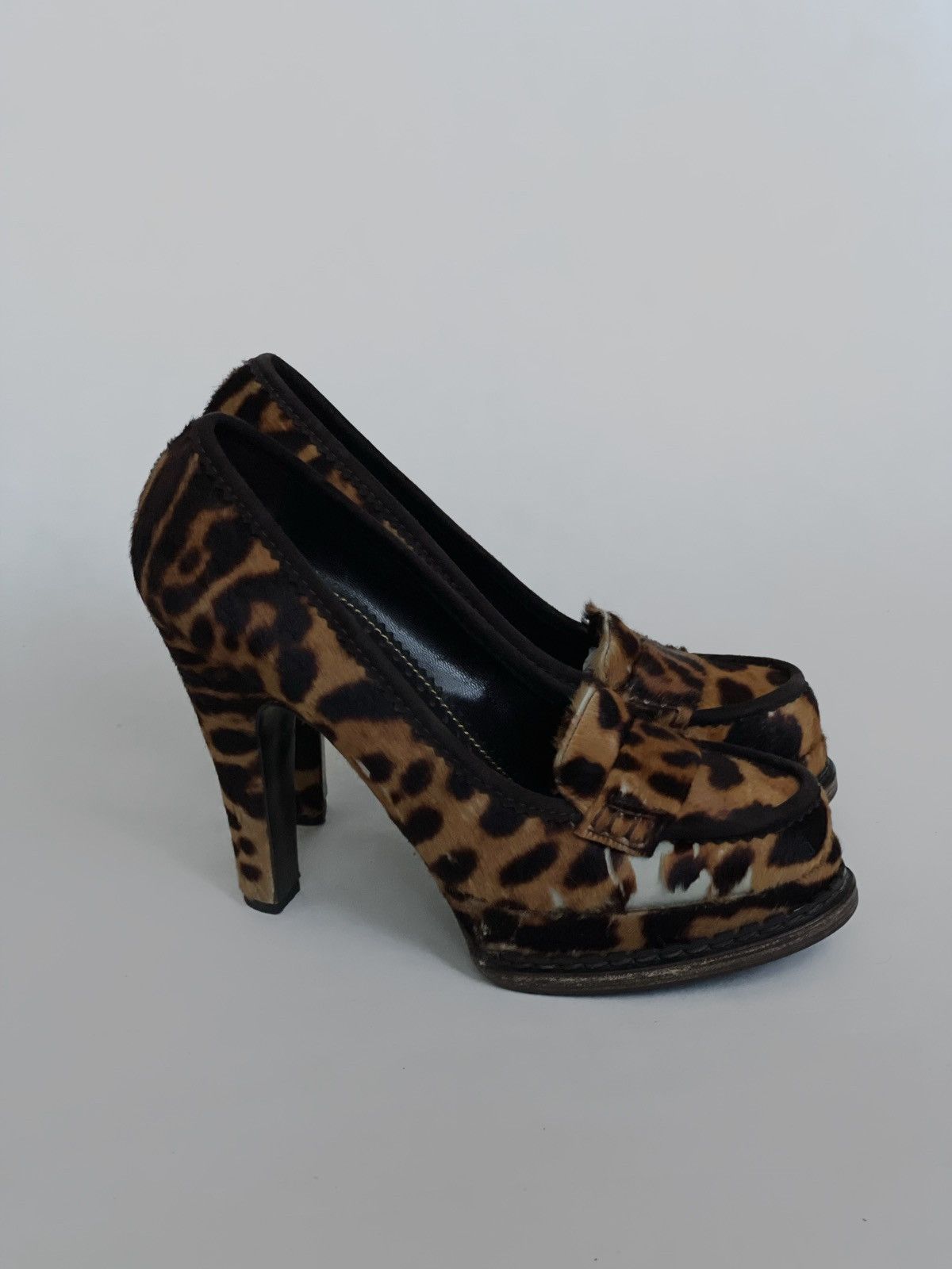 Other Vintage Saint Lauren fur leopard platform shoes Size US 9 / IT 39 - 4 Thumbnail