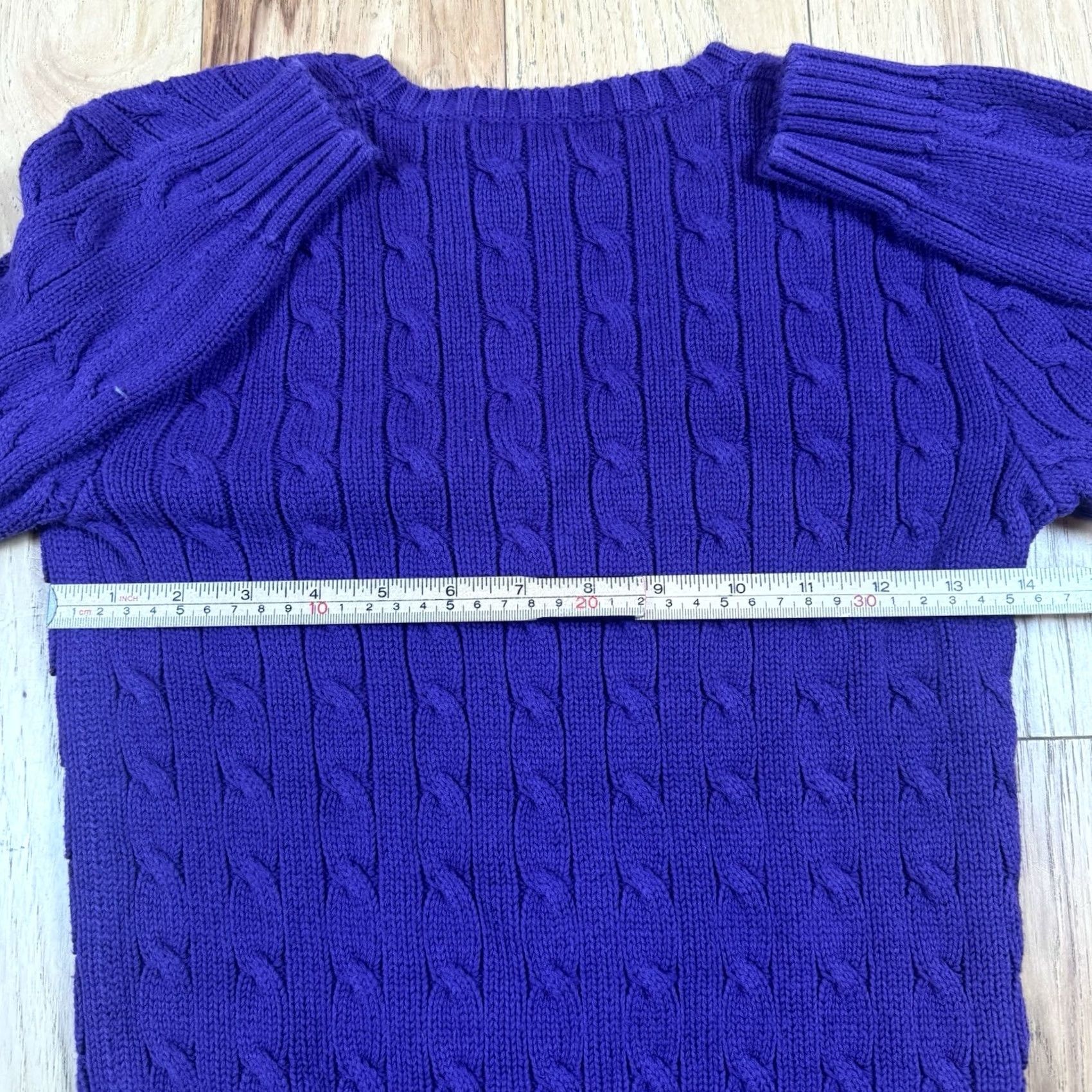 Ralph Lauren VINTAGE Ralph Lauren Polo Sport Cable Knit Sweater Women’s XS Purple V-Neck Sweater Womens XS Purple Cable Knit Sports Pullover Size XS / US 0-2 / IT 36-38 - 5 Thumbnail