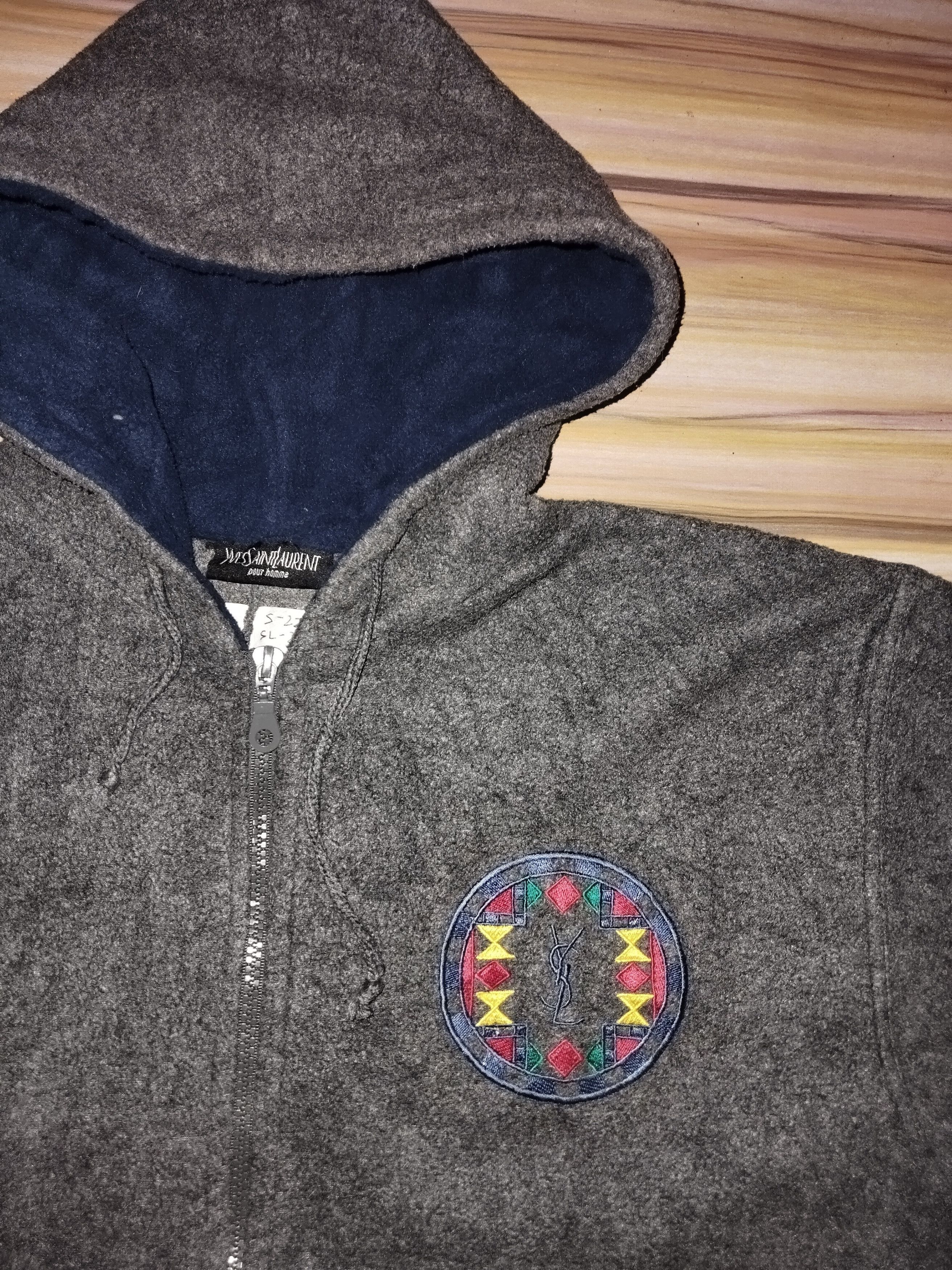 Yves Saint Laurent YVES SAINT LAURENT Fleece Hoodie Jacket Size US M / EU 48-50 / 2 - 2 Thumbnail