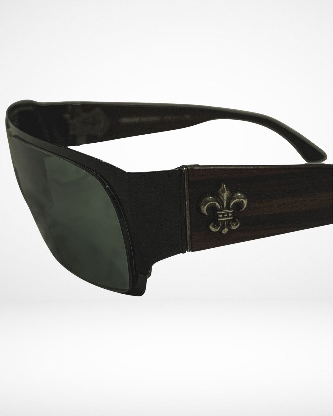 Chrome Hearts 1990s Rear End Wood Frame Fleur De Lis Silver Sunglasses Size ONE SIZE - 4 Thumbnail