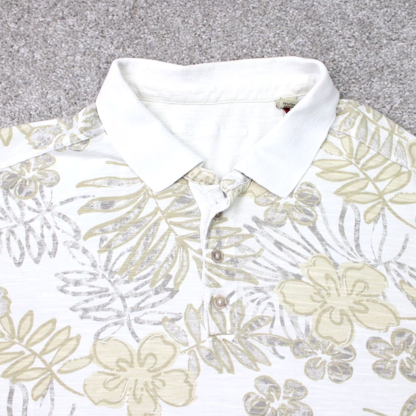 Tommy Bahama Tommy Bahama Polo Shirt Mens 2XL Beige Floral Pima Cotton/Rayon S/S Clothing Shirt Polo Polo Shirt Polo 90s Mens Men Beige Floral 2XL Size US XXL / EU 58 / 5 - 5 Thumbnail