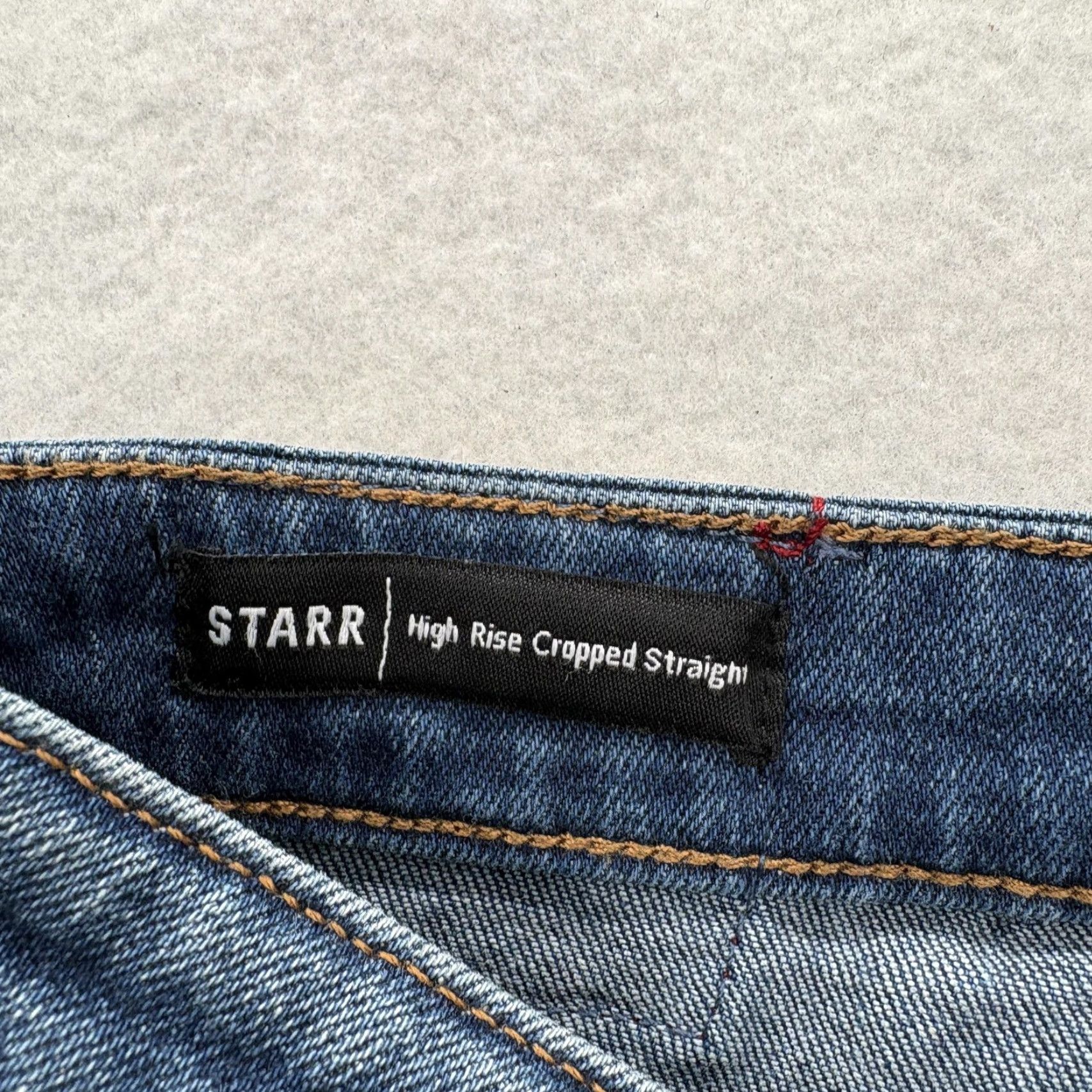 True Religion VINTAGE? No. True Religion Starr Jeans Womens 33 Blue High Rise Cropped Straight Distressed Shirt? Size 24" / US 00 / IT 34 - 7 Thumbnail