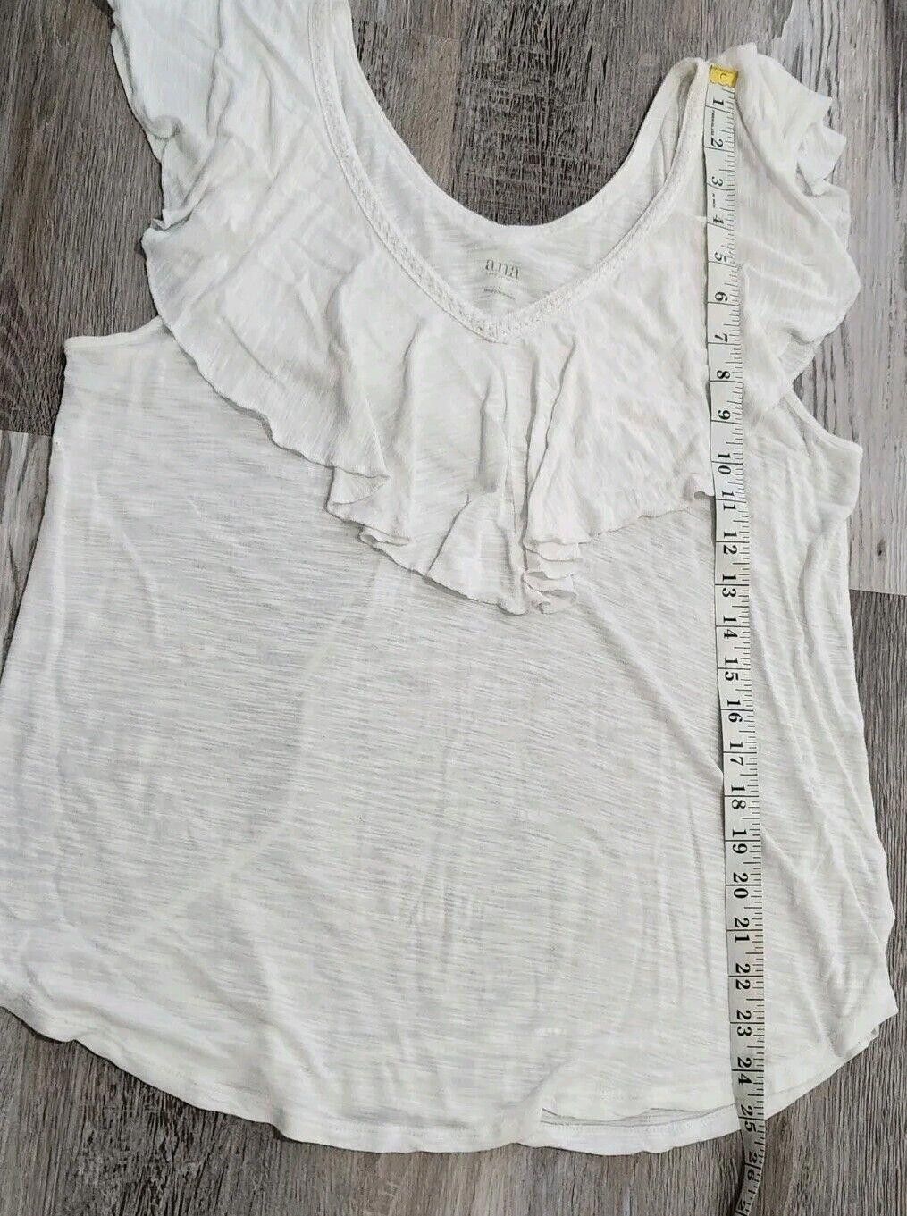 Designer Ana Top Large White V Neck Flowy Shirt Blouse Lightweight Size L / US 10 / IT 46 - 6 Thumbnail