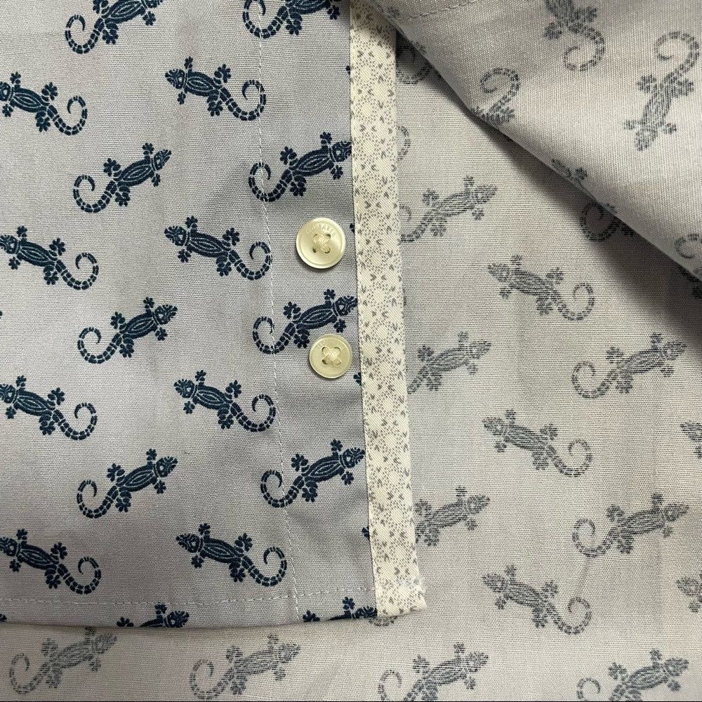 Ted Baker New Ted Baker Short Sleeve Lizard Print Cotton Shirt Size 2 Size US M / EU 48-50 / 2 - 8 Thumbnail