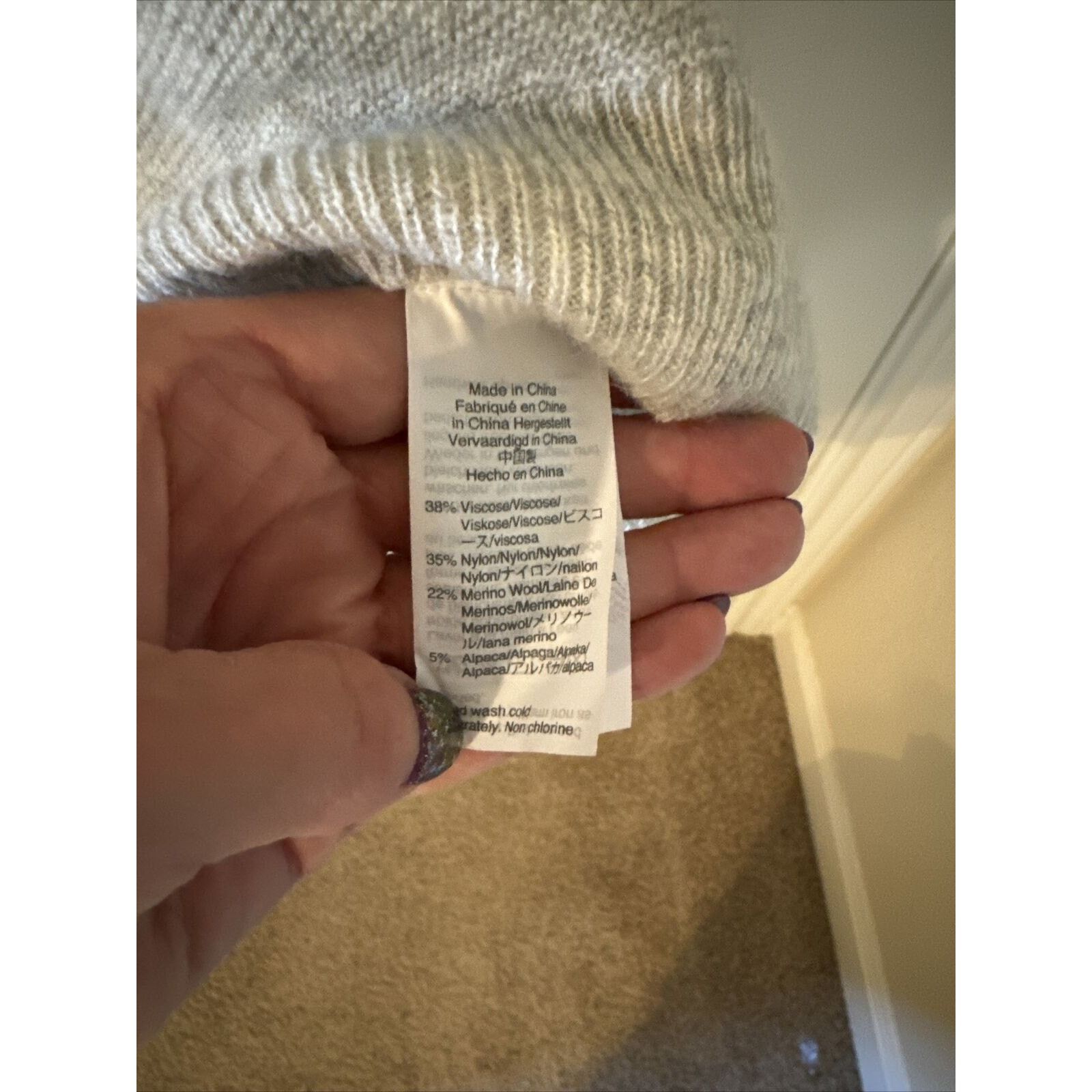 Madewell Madewell Women’s Kimball Gray Alpaca Wool Blend Sweater, XS Size XS / US 0-2 / IT 36-38 - 3 Thumbnail