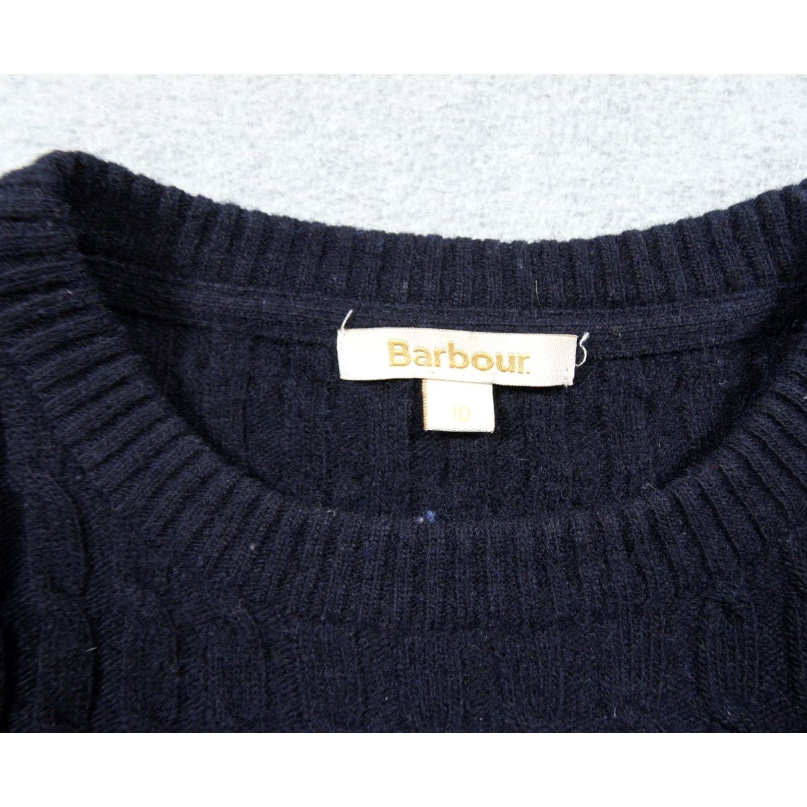 Barbour Barbour Sweater Womens Size 10 Blue Cable Knit Crewneck Lamsbwool Langdale Pullover Knit Wool Carded All Seasons Regular Vintage N/A Size L / US 10 / IT 46 - 5 Thumbnail