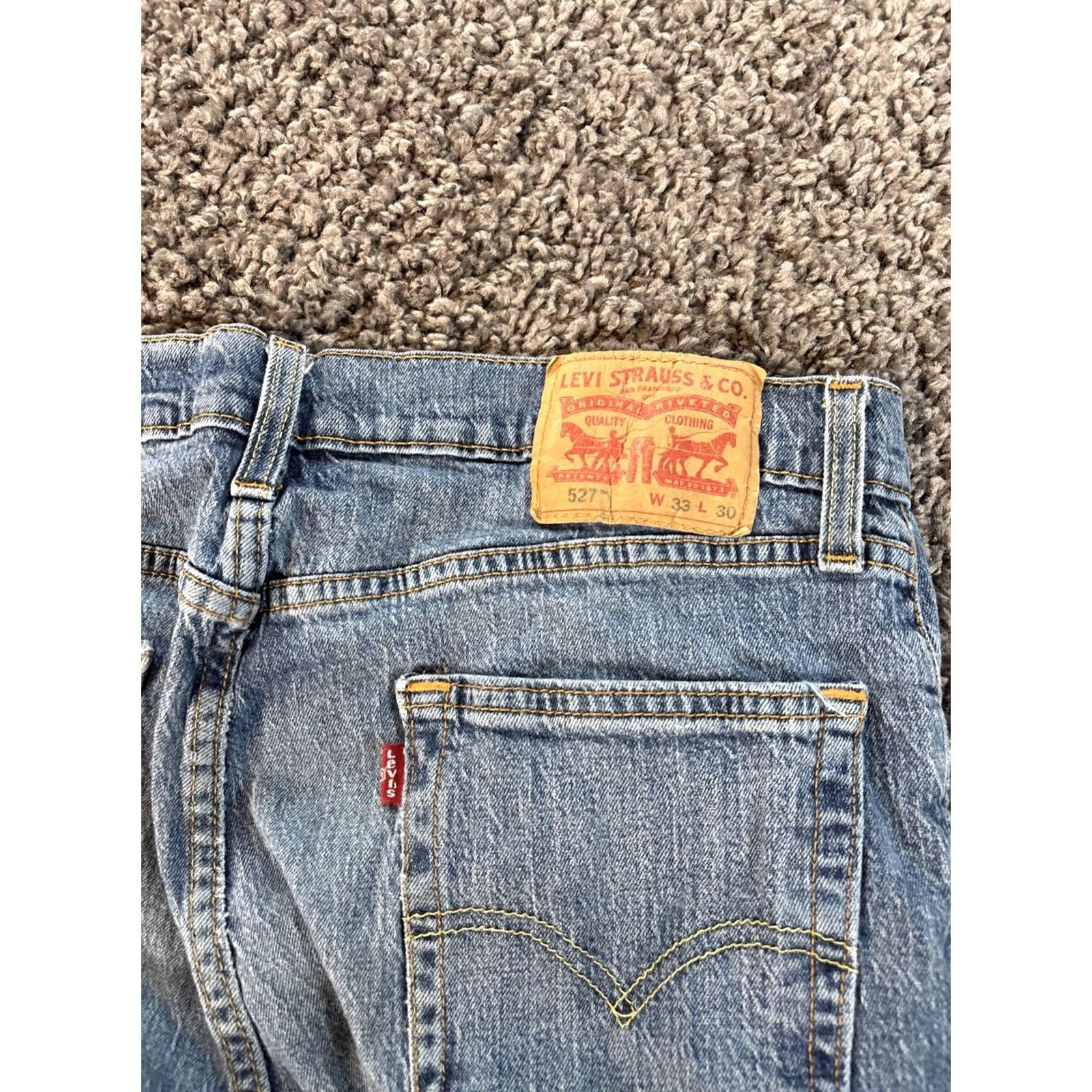 Levi's Levi's 527 Jeans Mens 33x28 Blue Bootcut Medium Wash Stretch Denim Western Cowboy USA 5-Pocket Regular Mens Jeans Size US 33 - 5 Thumbnail