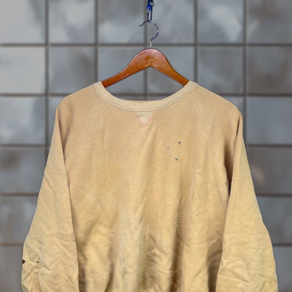 Thrasher VINTAGE 80s Sun Faded Raglan Sweatshirt M Beige Cotton Graphic Print Music 80s Pullover Men Raglan Crew Neck Long Sleeve Size US M / EU 48-50 / 2 - 1 Thumbnail
