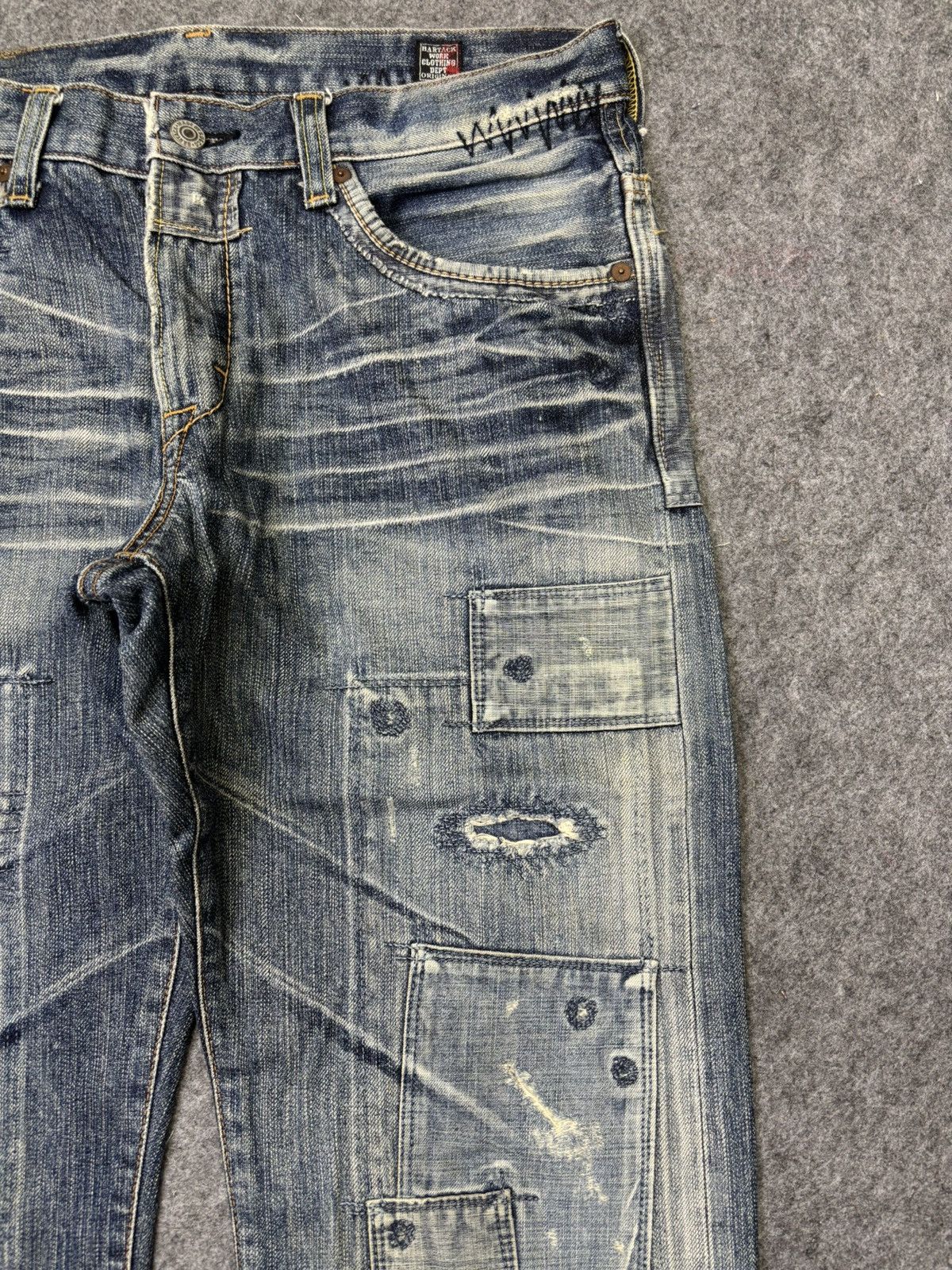 Japanese Brand 💥Insane Boro💥Archival Bartack Patchwork Denim F786 Size US 33 - 5 Thumbnail