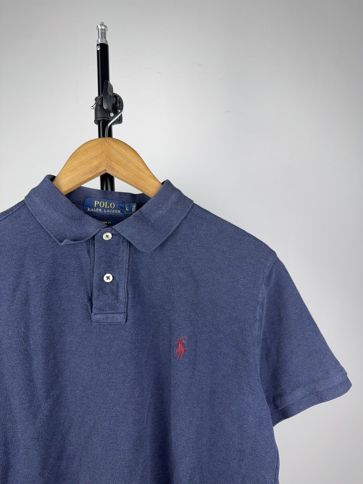 Polo Ralph Lauren Vintage 90s Polo Ralph Lauren Navy Slim Fit Polo Shirt L Size US L / EU 52-54 / 3 - 2 Thumbnail