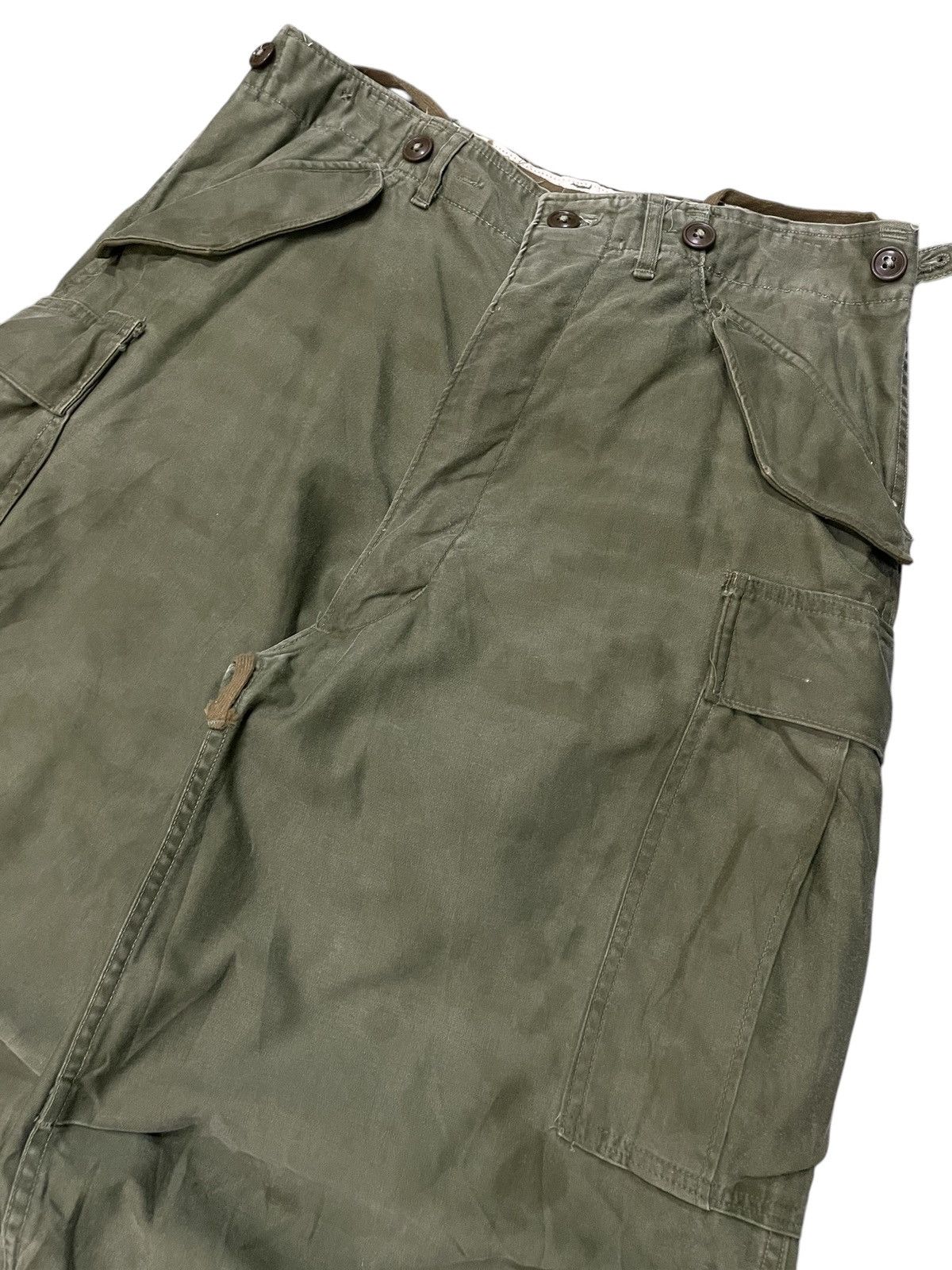 Vintage 50s Vintage WW2 US Military M-1951 Cargo Trousers Baggy Size US 32 / EU 48 - 3 Thumbnail