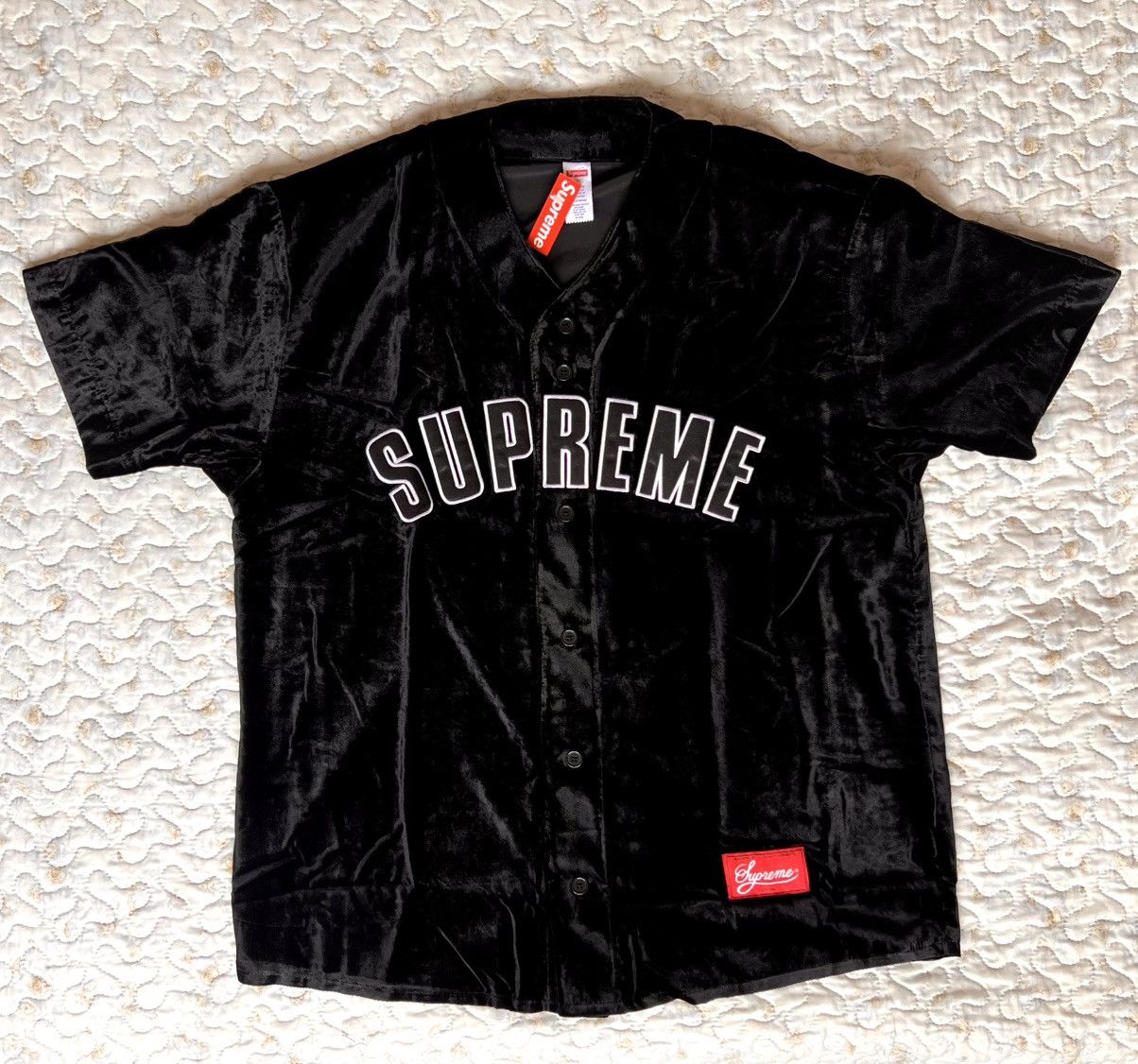 Supreme Velvet Baseball Jersey 