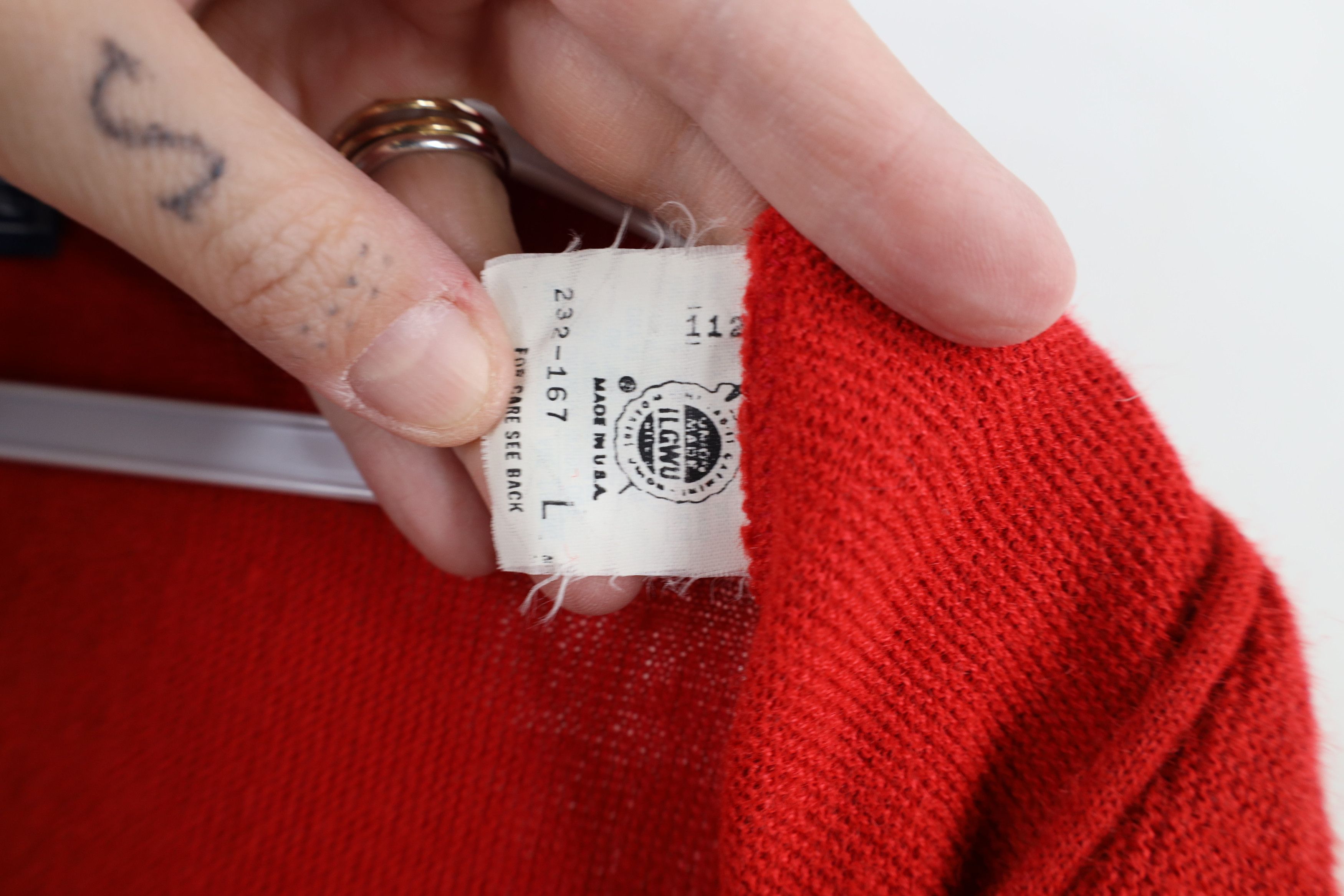 Vintage Vintage 70s Streetwear Cobain Knit Cardigan Sweater Red USA Size US L / EU 52-54 / 3 - 7 Thumbnail