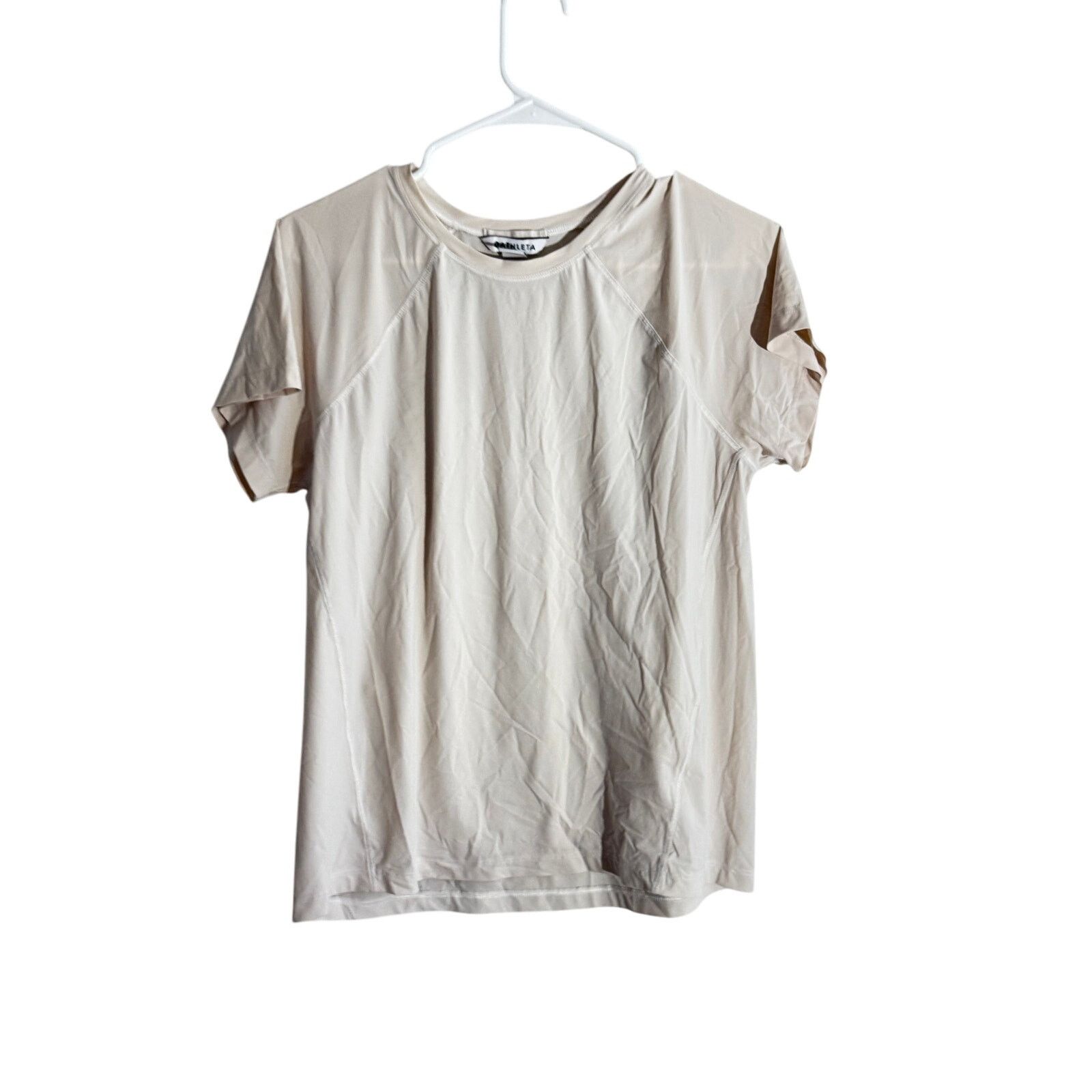 Athleta Athleta Beige Short Sleeve blouse– Size Small Size S / US 4 / IT 40 - 2 Thumbnail
