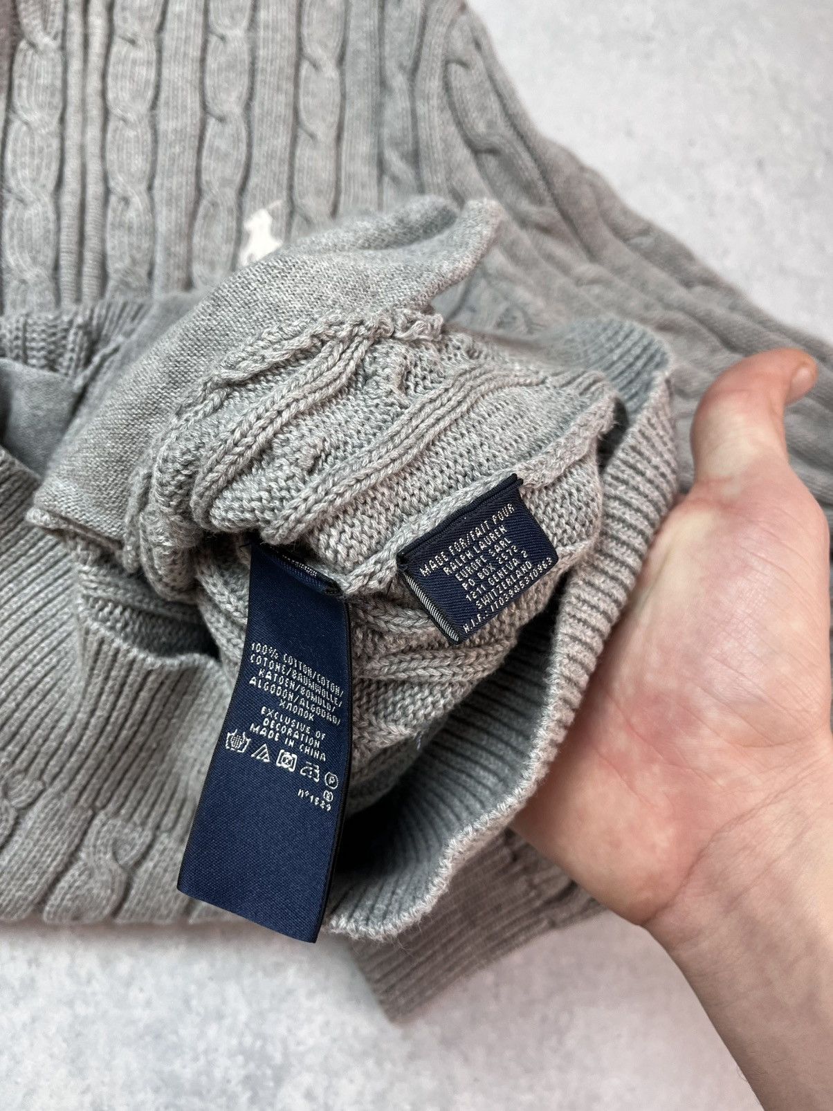 Polo Ralph Lauren Ralph Lauren Sport Grey Cable Knit Zip-Up Cardigan Sweater Size M / US 6-8 / IT 42-44 - 5 Thumbnail