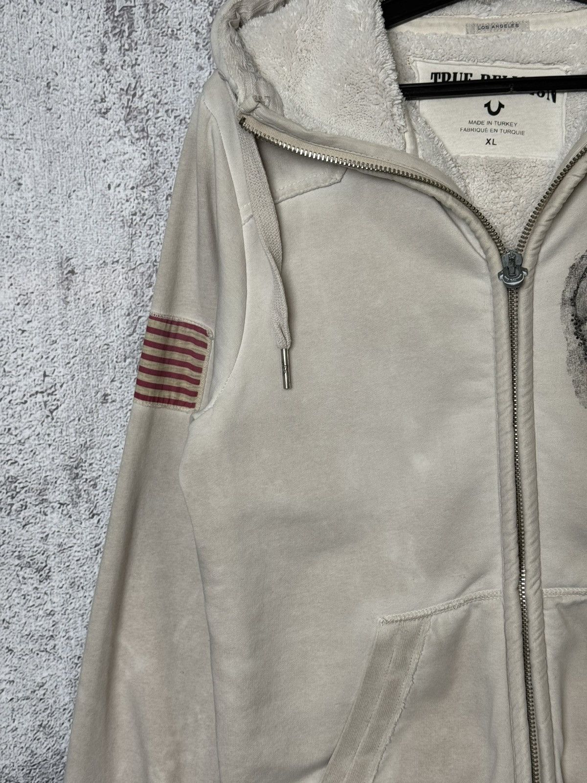 True Religion True Religion Sherpa Lined Full Zip Hoodie Skull Big Logo Size L / US 10 / IT 46 - 6 Thumbnail