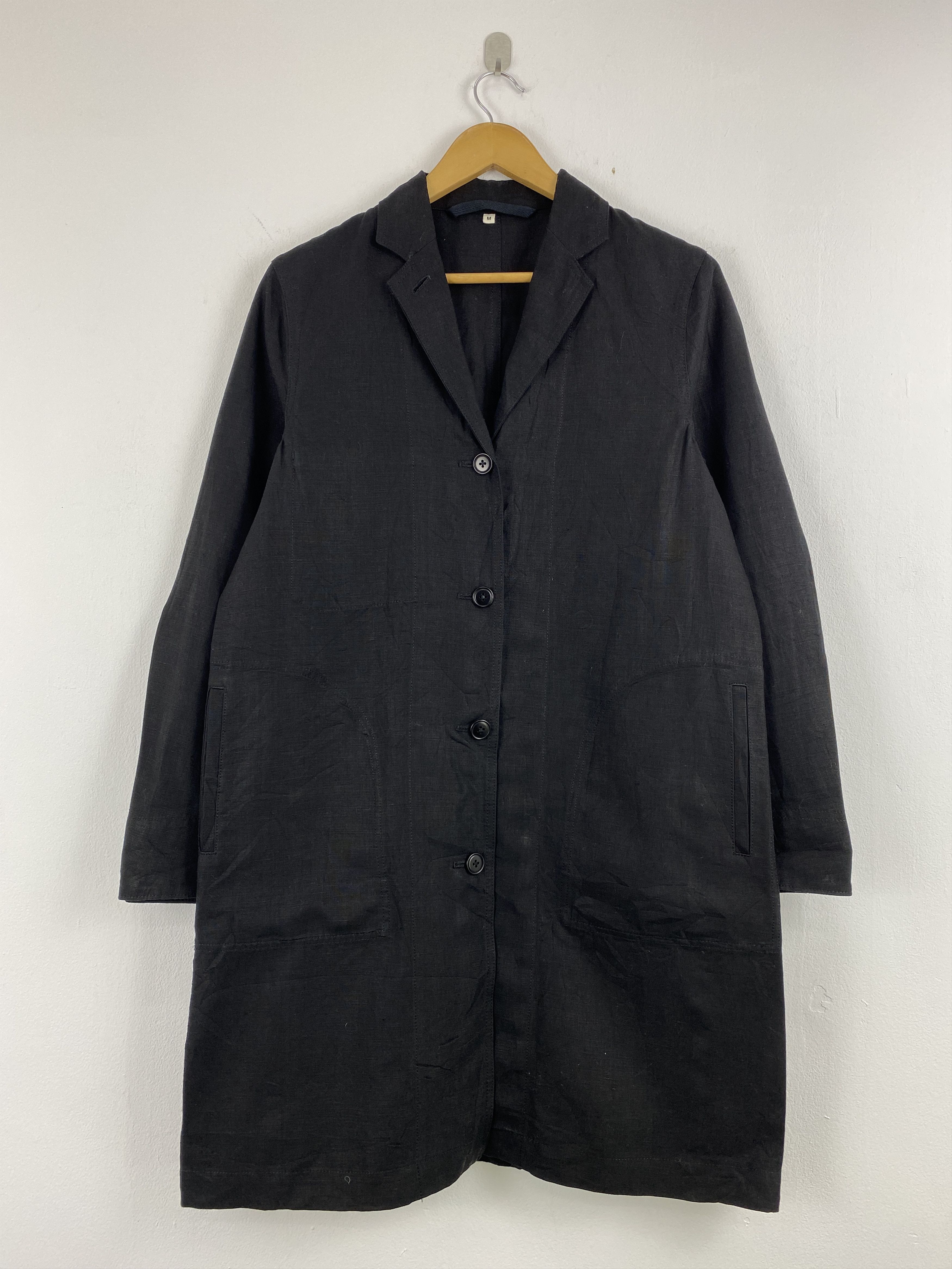 Japanese Brand Vintage Japanese Brand Button Ups Long Jacket Black JA0119 Size US M / EU 48-50 / 2 - 1 Thumbnail